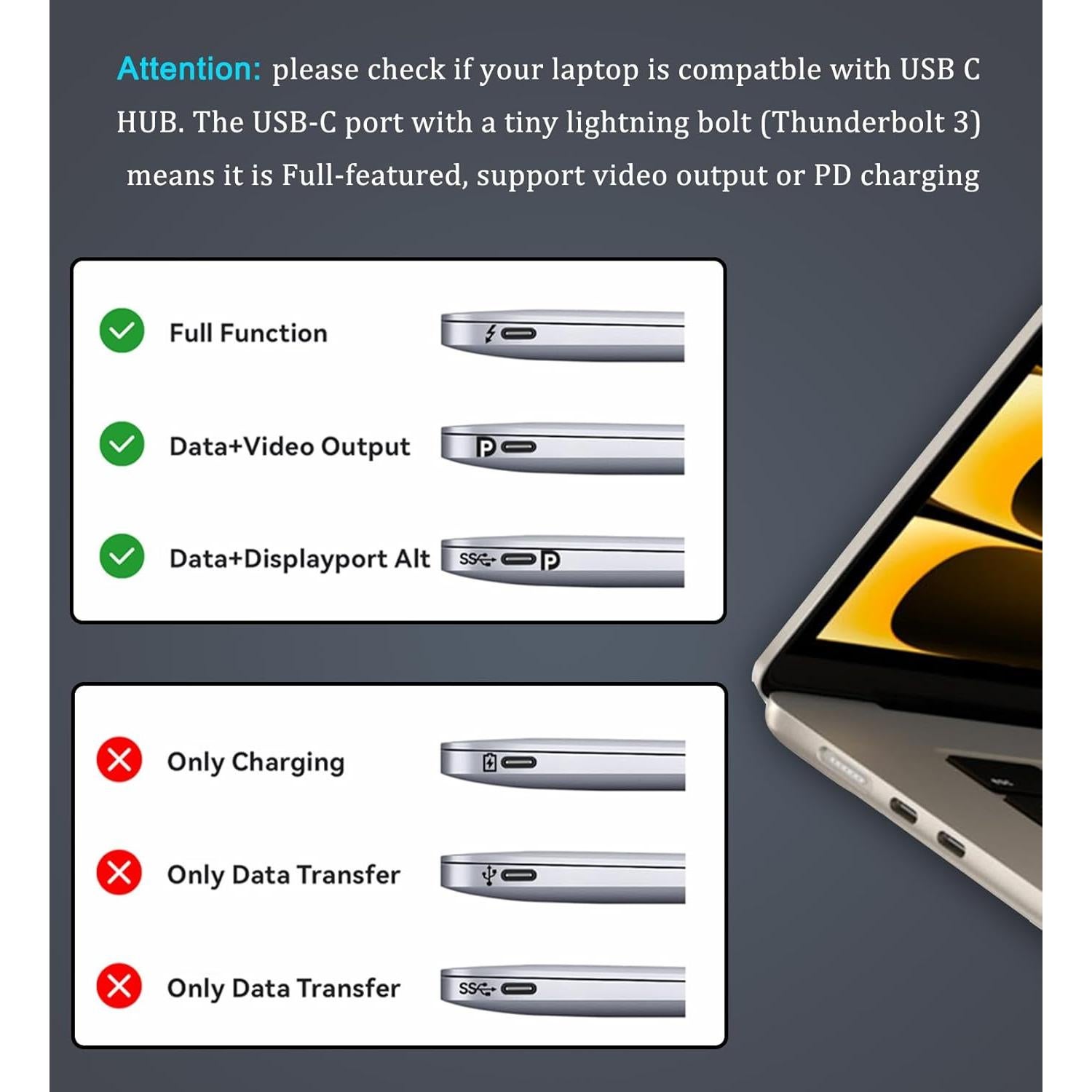 Adaptador USB C Hub 10 en 1 ukiism con HDMI 4K y Ethernet