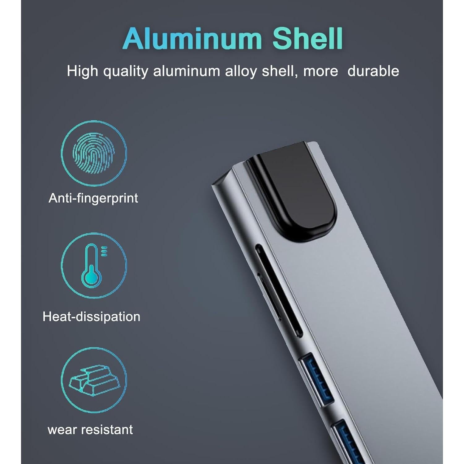 Adaptador USB C Hub 10 en 1 ukiism con HDMI 4K y Ethernet