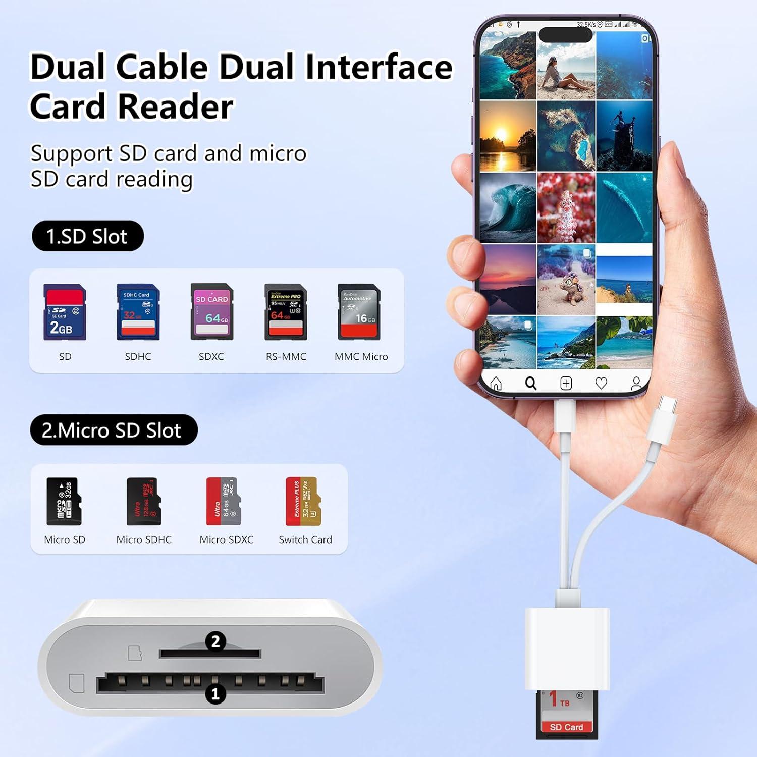 Lector de Tarjetas SD MaxRenard Doble USB-C y Apple