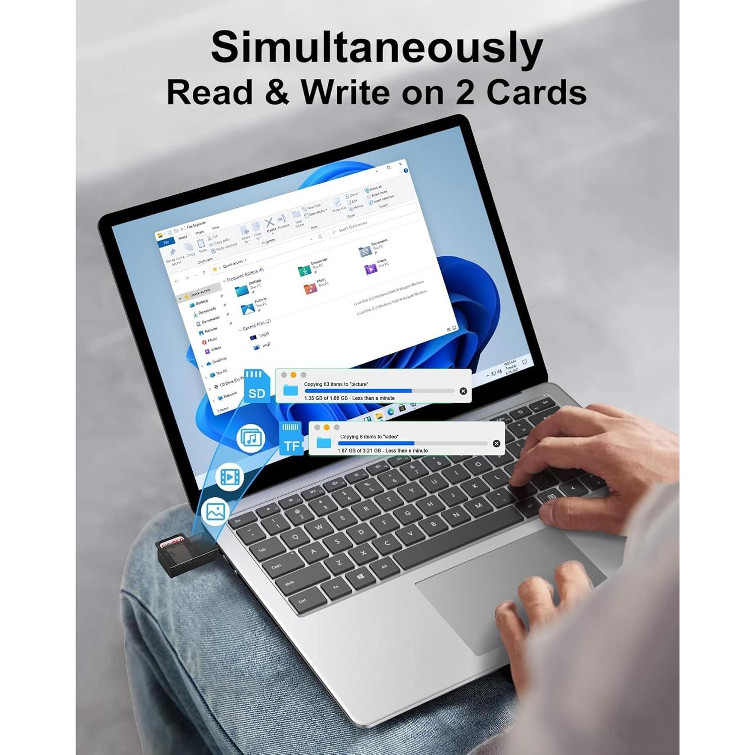 Lector de Tarjetas SD USB 3.0 AILKIN Doble Ranura 18g