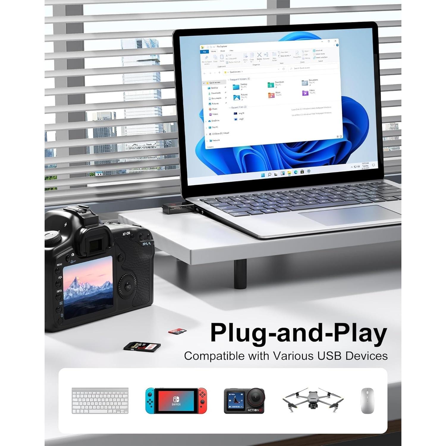 Lector de Tarjetas SD USB 3.0 AILKIN Doble Ranura 18g