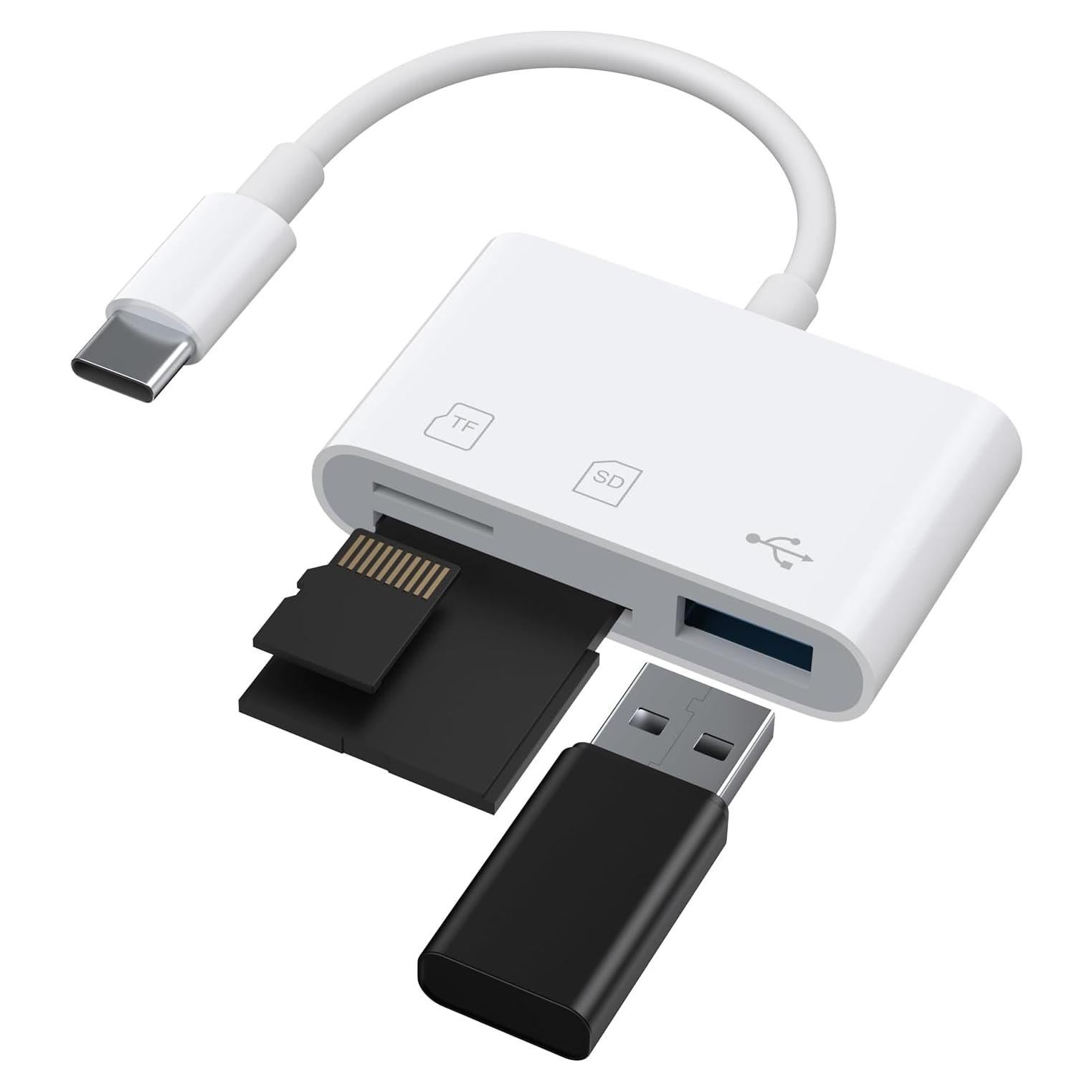 Lector de Tarjetas USB-C SD/TF Vanjua 3 en 1 para iPhone y Android