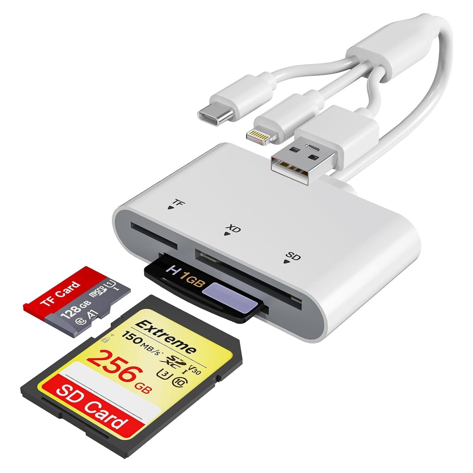 Lector de Tarjetas SD 3-en-1 Bawanfa Plus para iPhone y Android