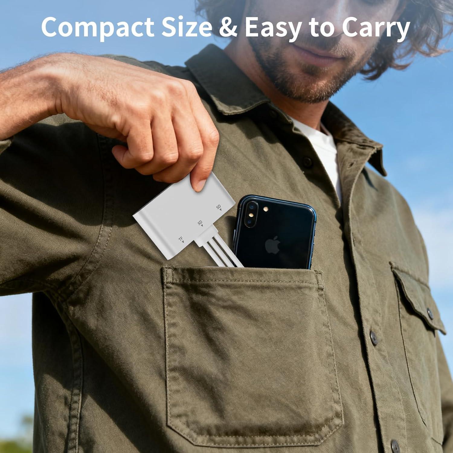 Lector de Tarjetas SD XD Lymfora 3 en 1 Lightning USB-C