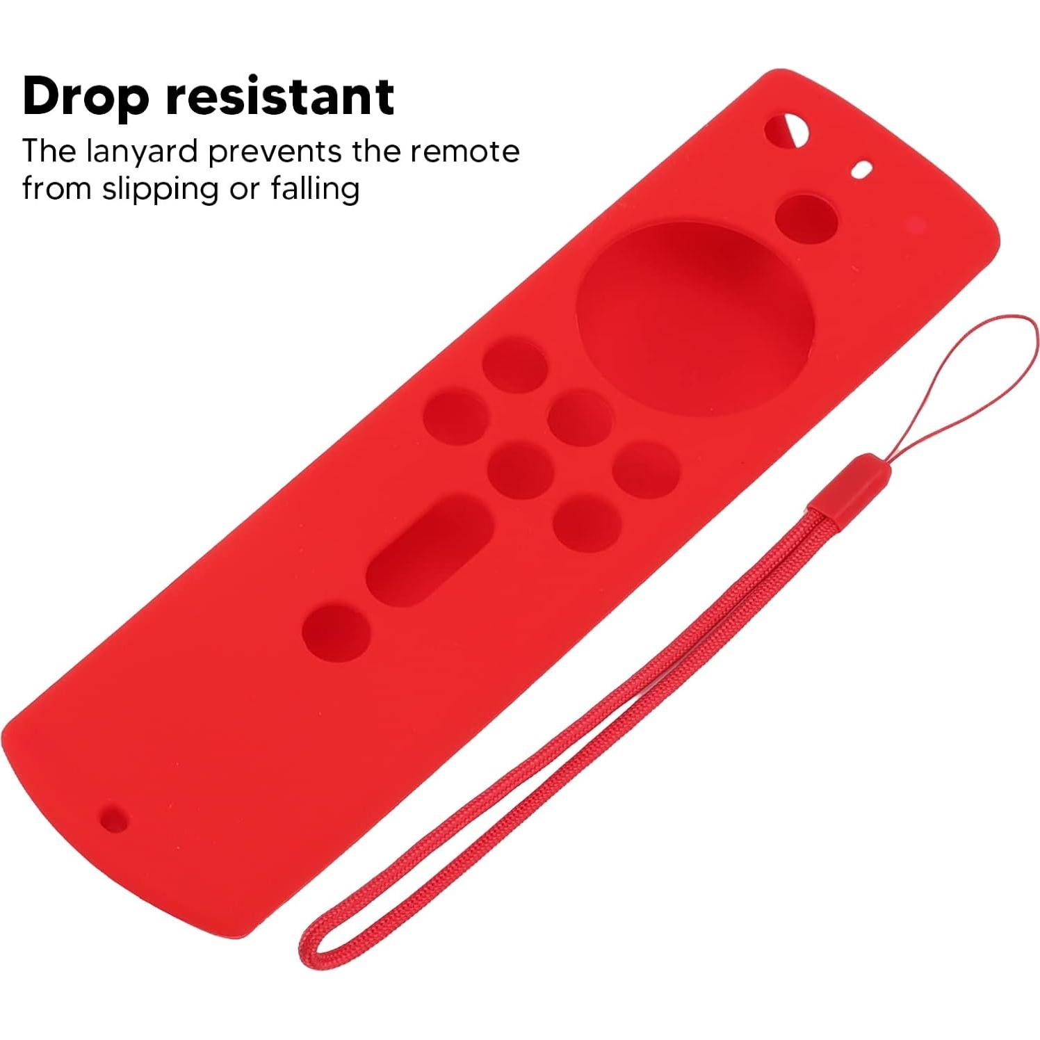 Funda de Silicona Antideslizante para Control Remoto Fire TV 4K - Rojo
