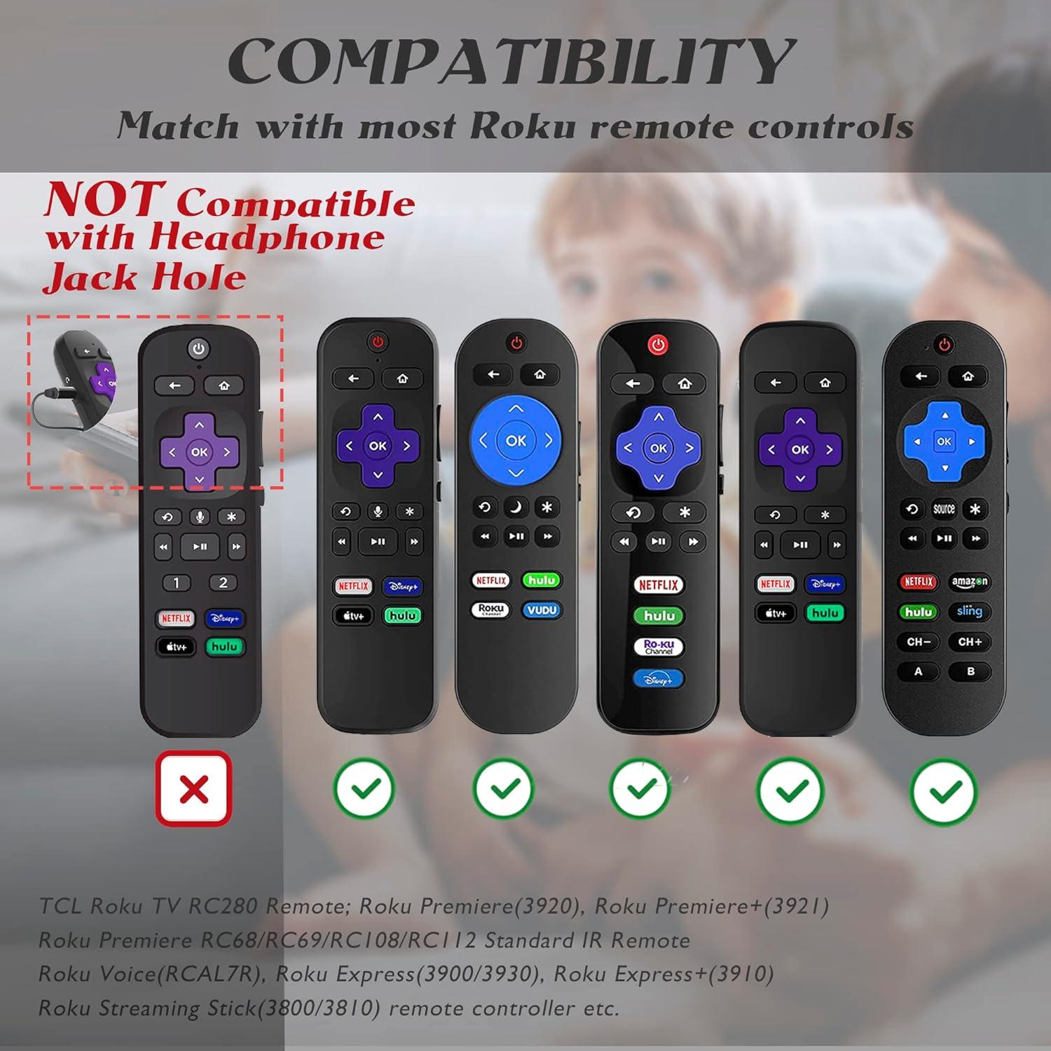 Paquete de 3 fundas de silicona para control remoto Roku TV