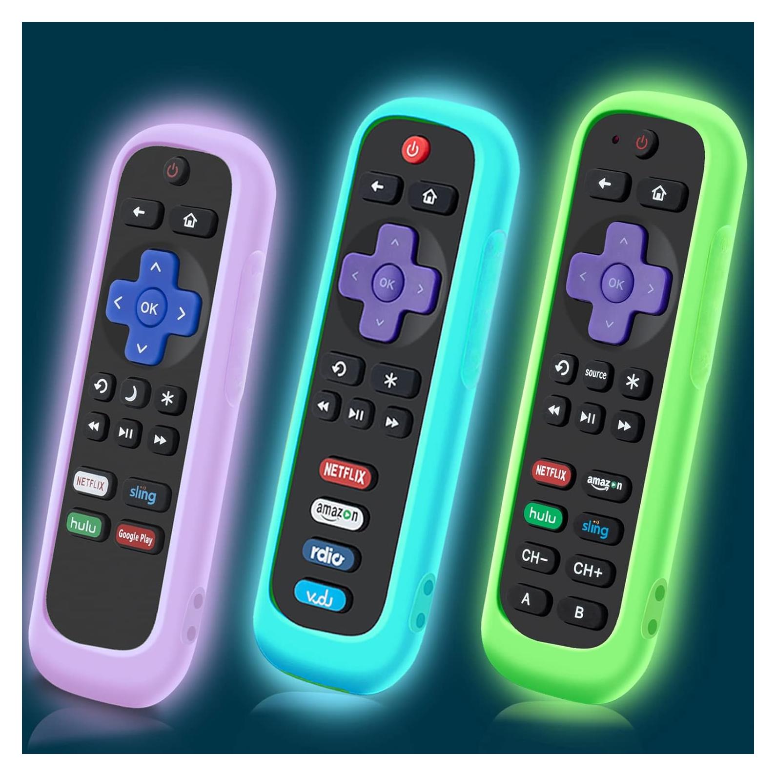 Funda de Silicona Brillante para Control Remoto TCL Roku TV - 3 Pack