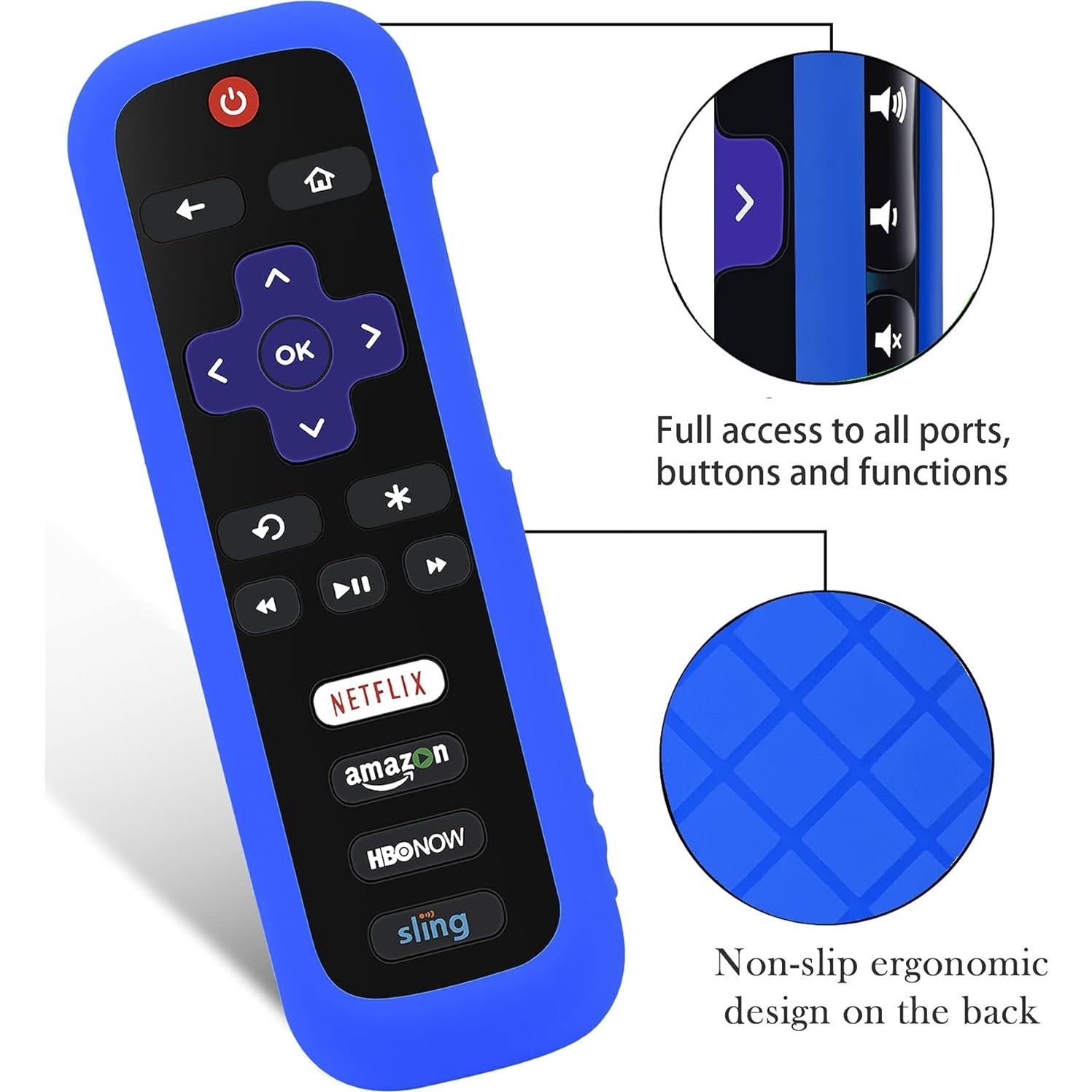 Funda de Control Remoto TCL Roku - Silicona Brillante Azul