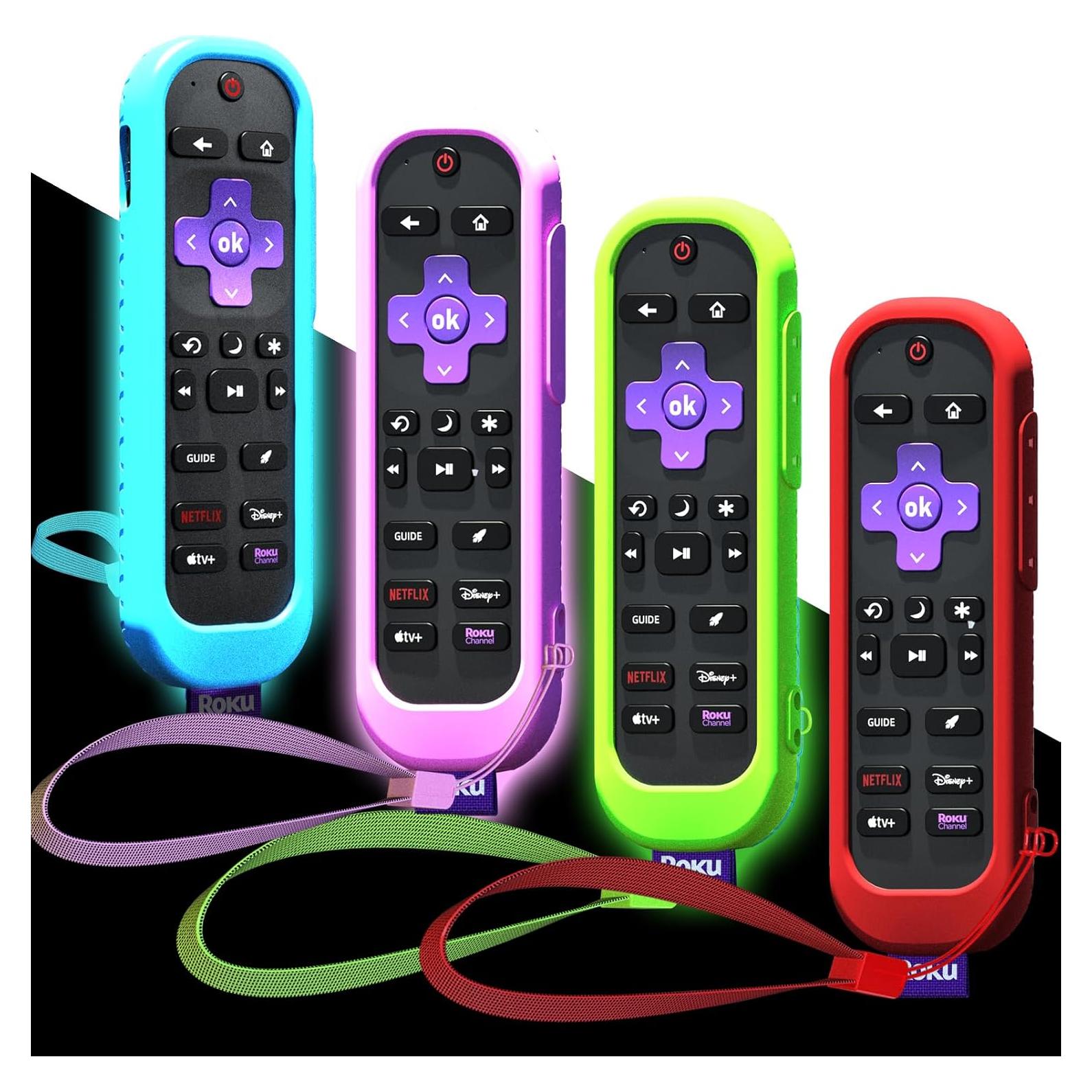 4 Fundas de Silicona para Control Remoto Roku Pro - Colores Brillantes