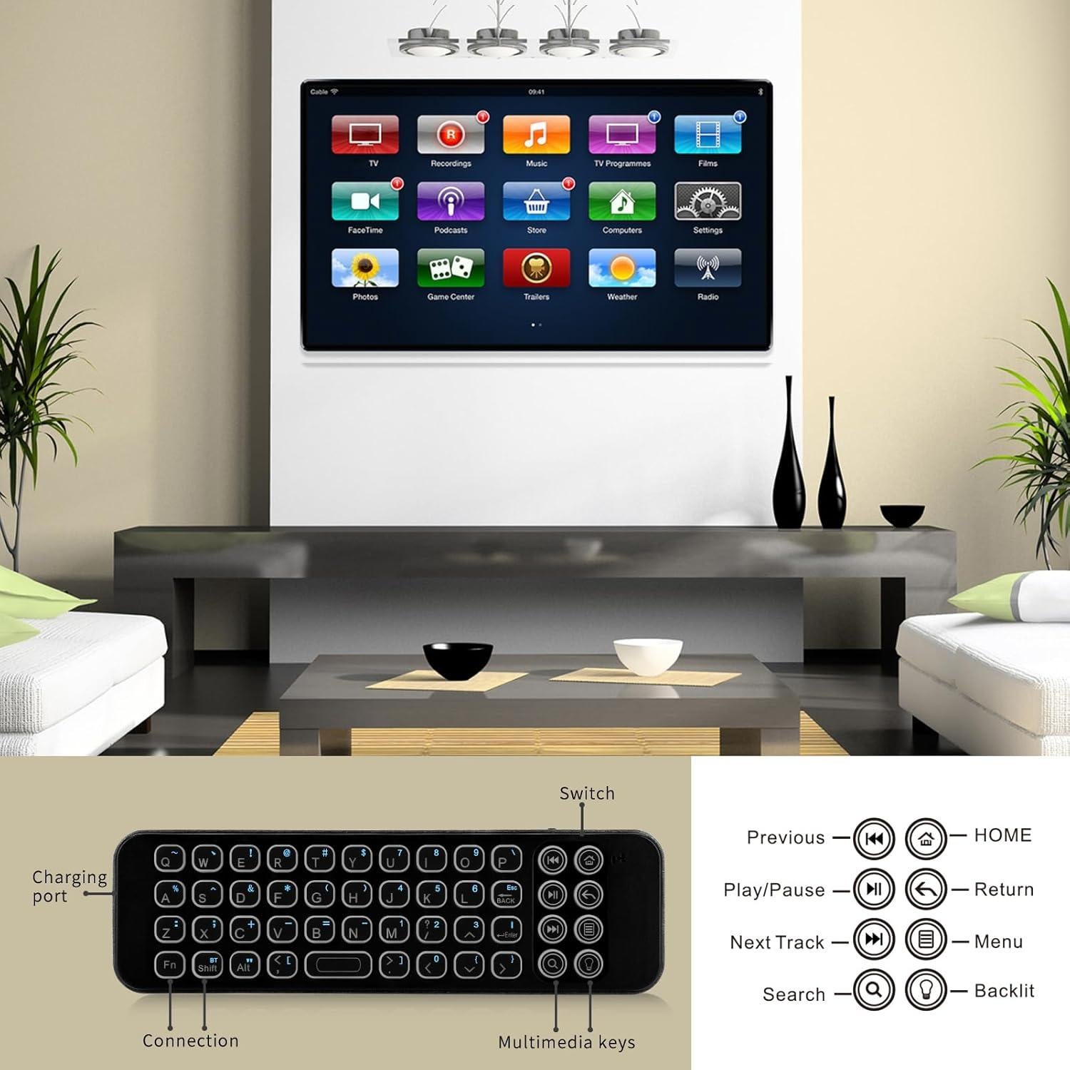 Teclado Mini Bluetooth iPazzPort para Amazon Fire TV Stick