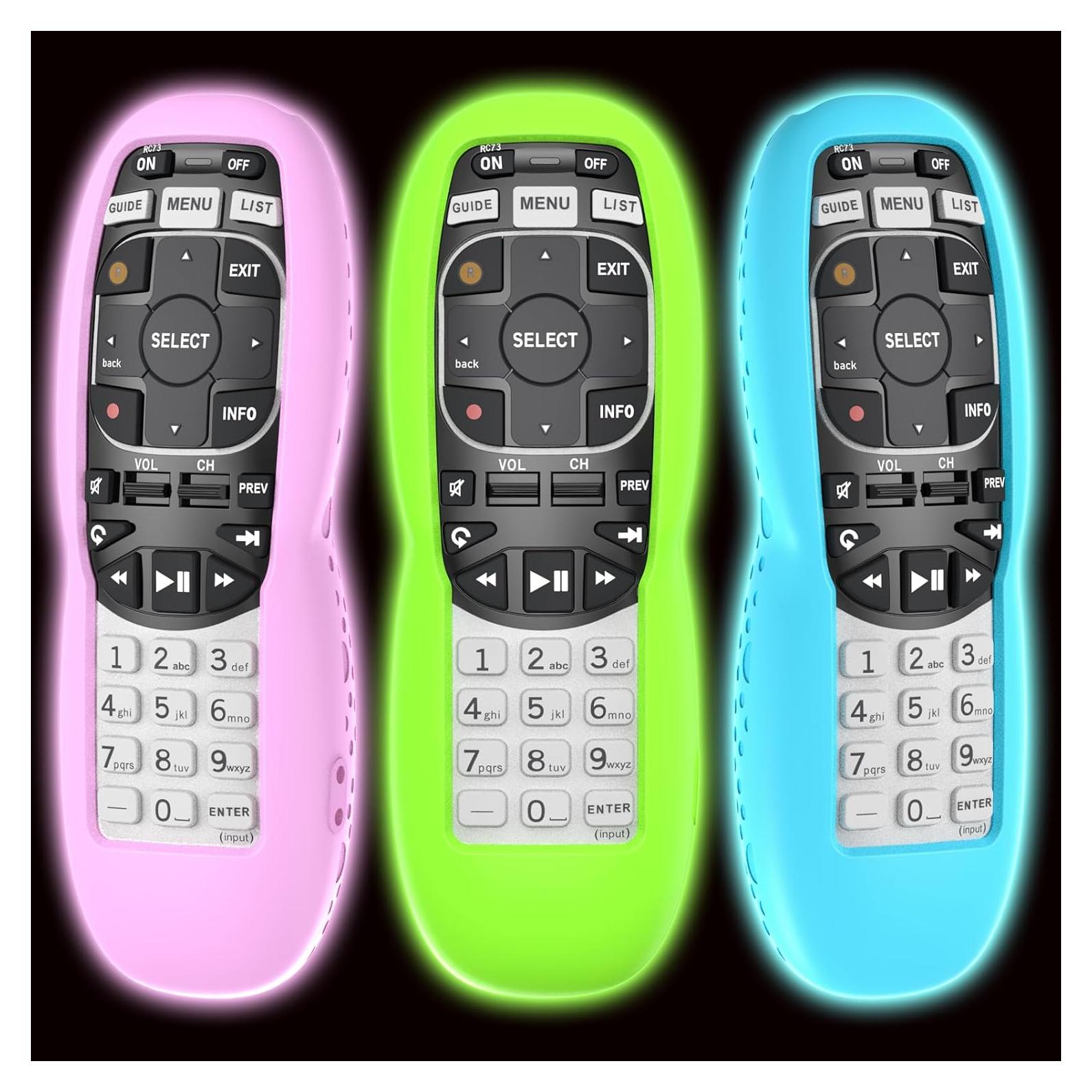 Paquete de 3 fundas de silicona DirecTV RC73 - Brillan en la oscuridad