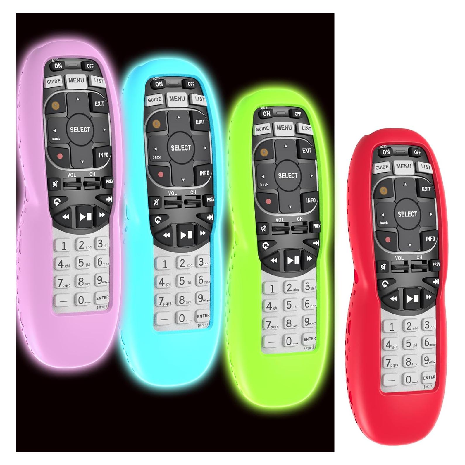 Paquete de 4 fundas de silicona DirecTV RC73 - Brillan en la oscuridad