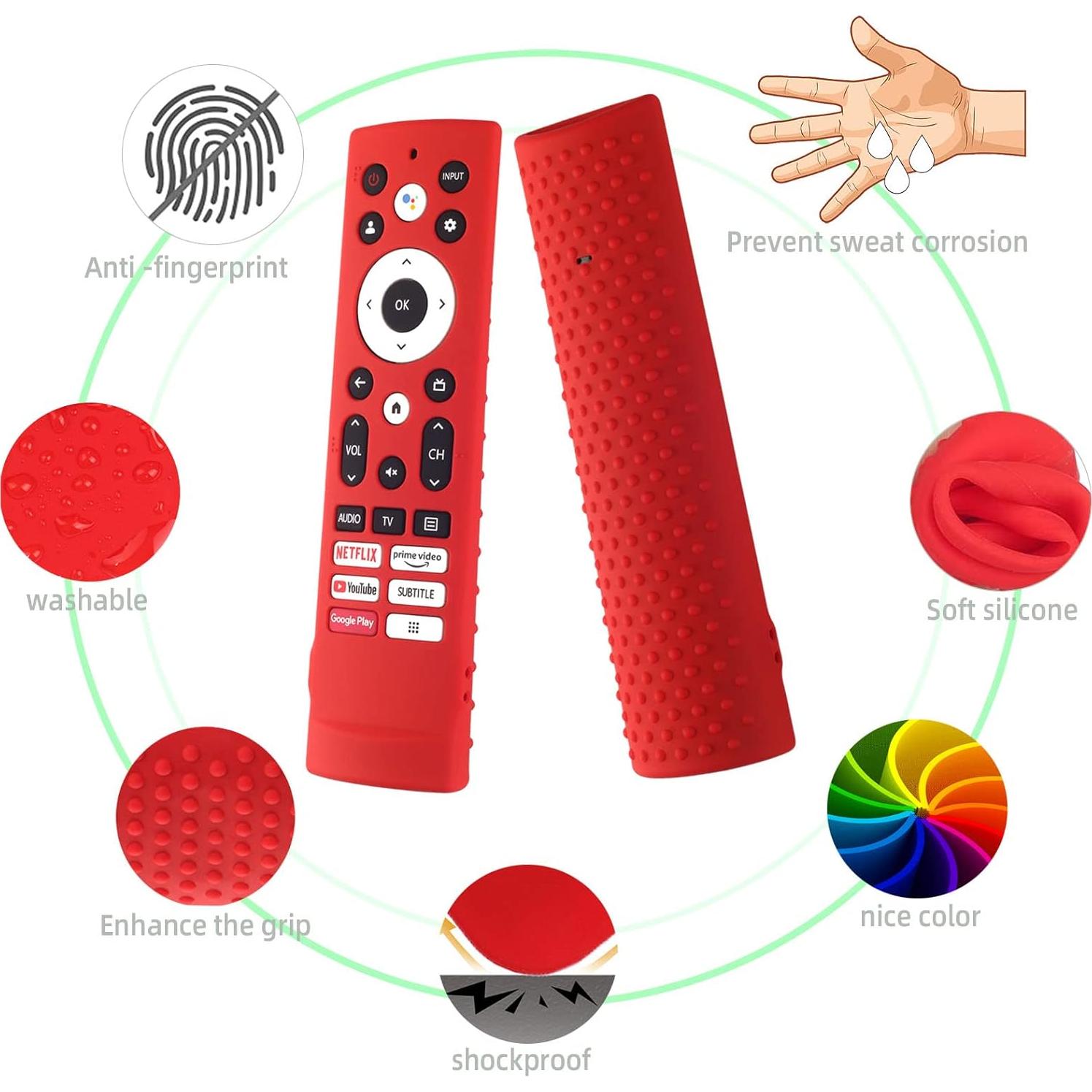 Funda de Silicona Verde Fosforescente para Control Remoto Hisense ERF3A90