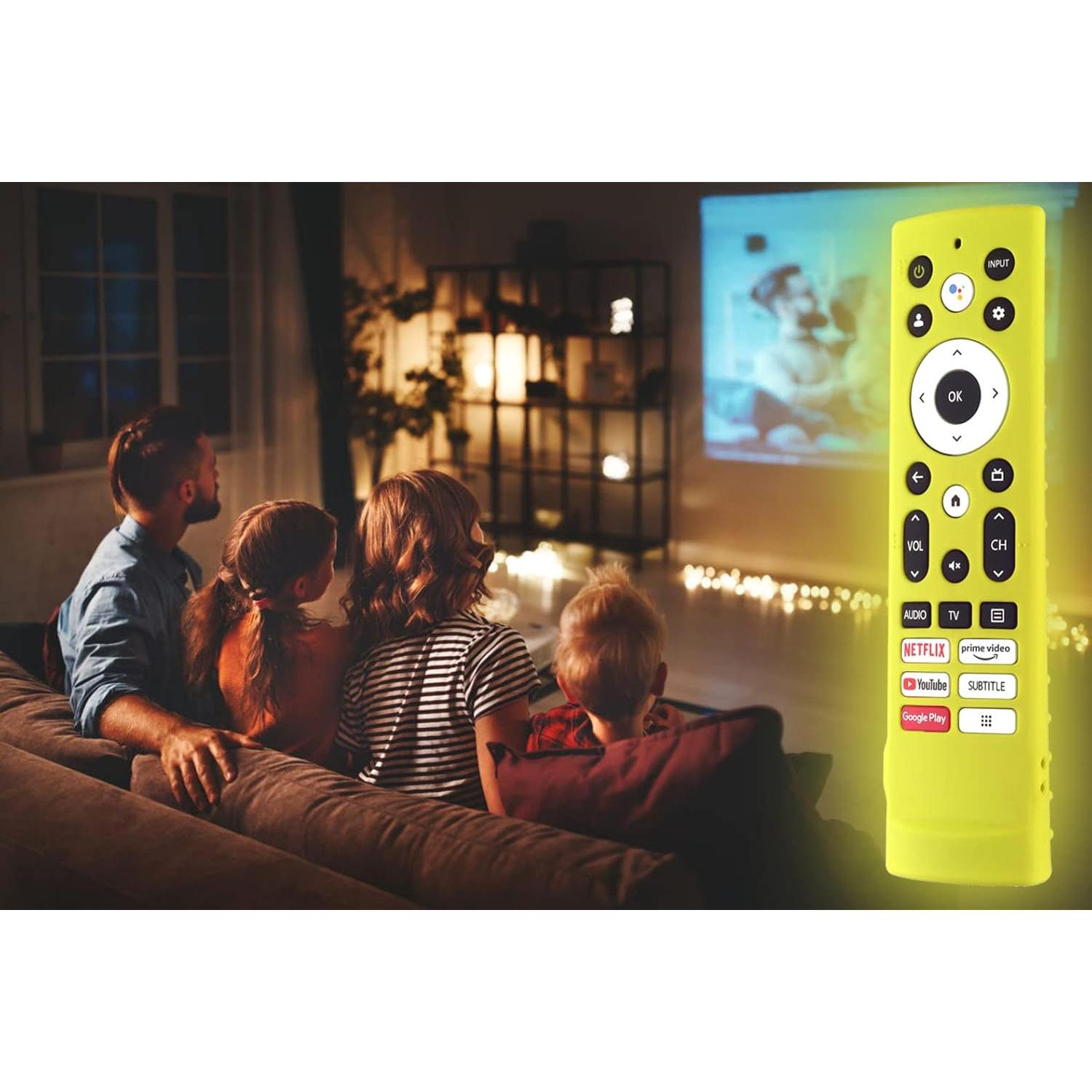 Funda de Silicona Verde Fosforescente para Control Remoto Hisense ERF3A90