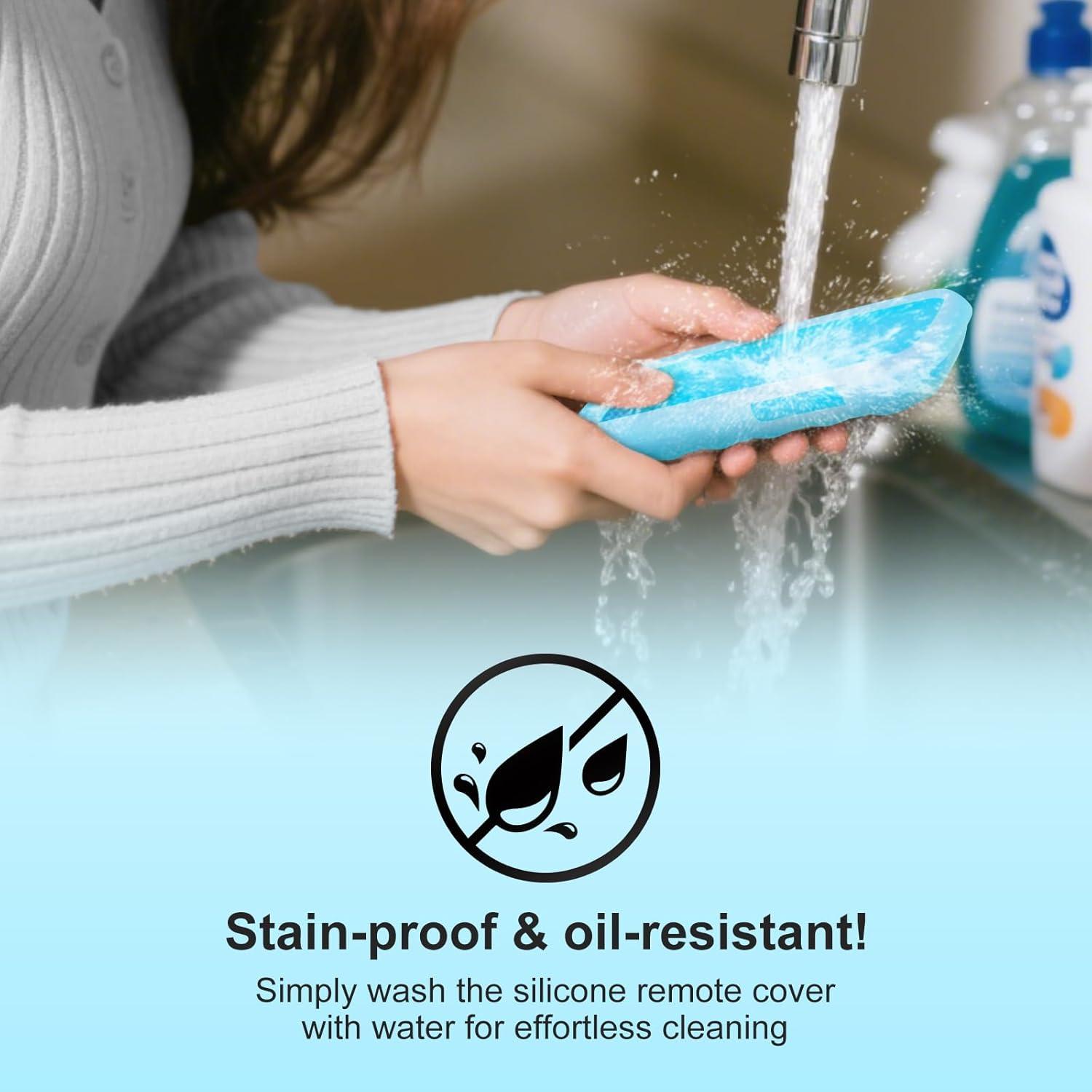 Paquete de 2 fundas de silicona para control remoto Roku - Azul y Púrpura