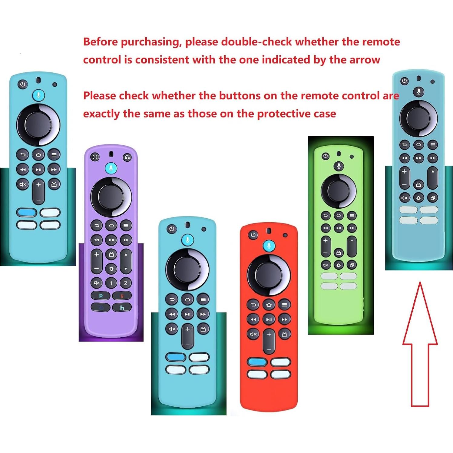 Funda Remota Brillante Silicona para FireTV Toshiba/Insignia 2021 - 3 Pack