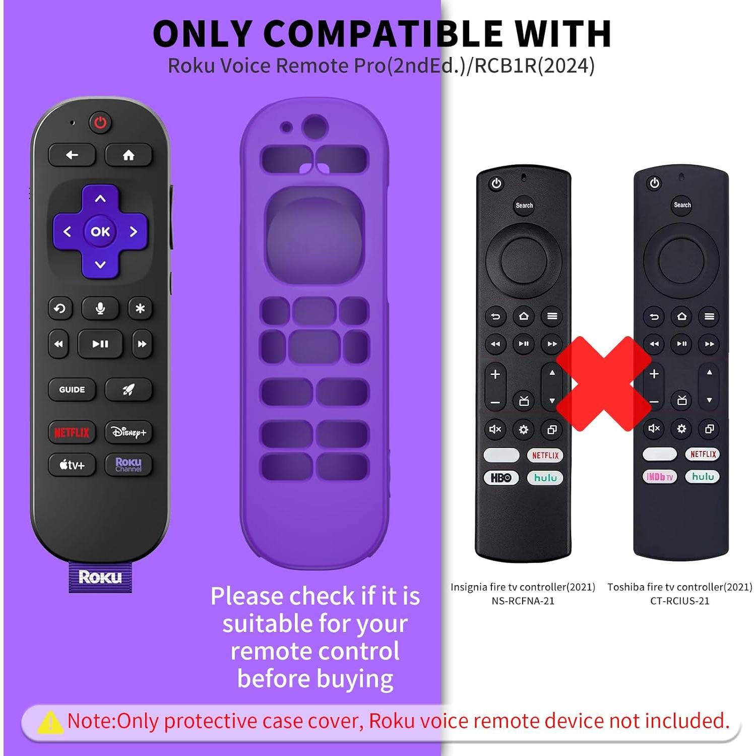 Funda de Silicona para Control Remoto Roku Voice Pro 3 Pcs