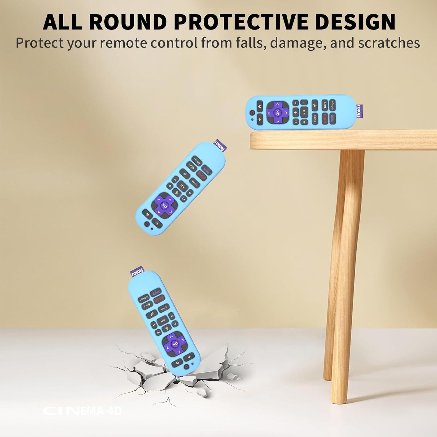 Funda de Silicona para Control Remoto Roku Voice Pro 3 Pcs