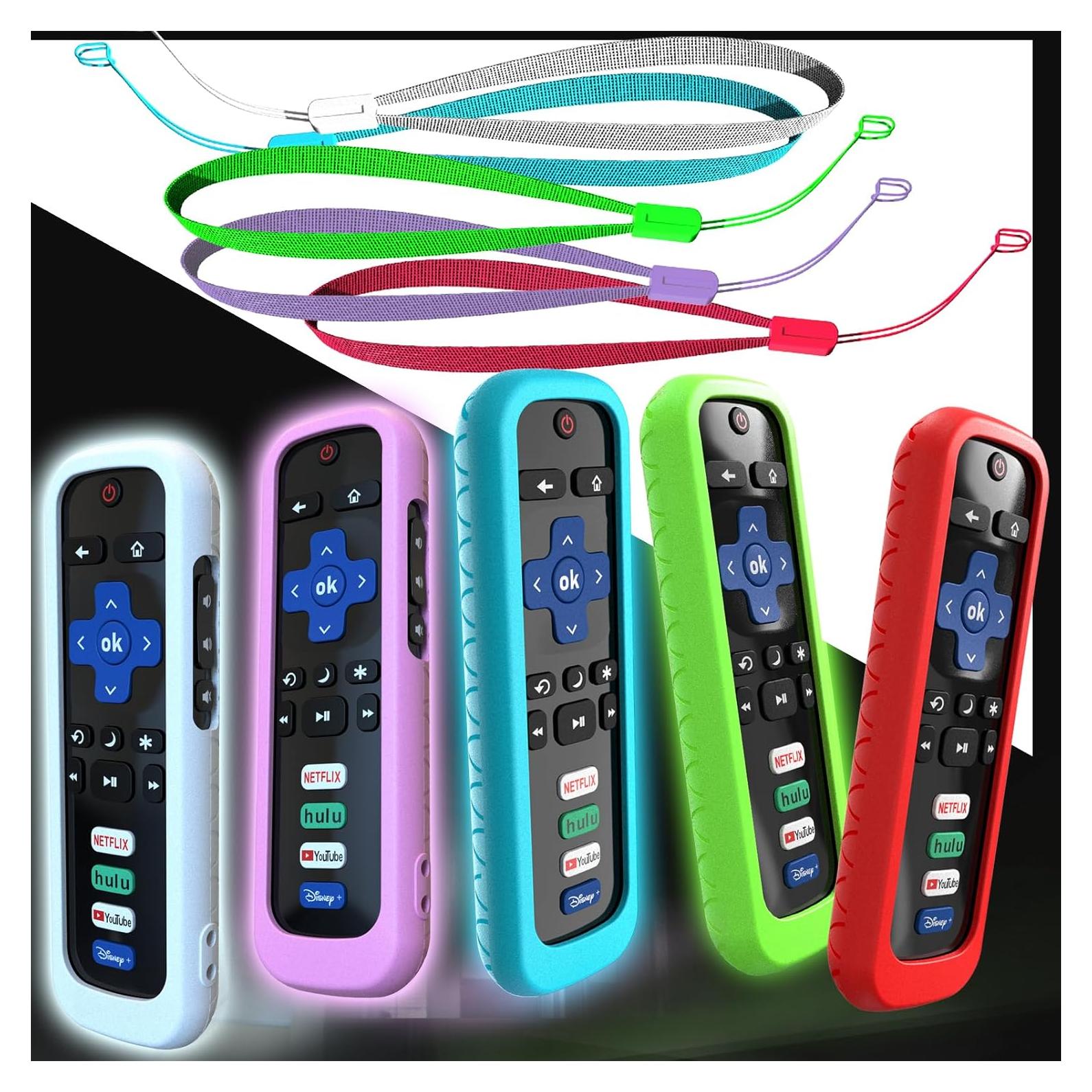 5 Fundas de Silicona para Control Remoto Roku - Colores Brillantes
