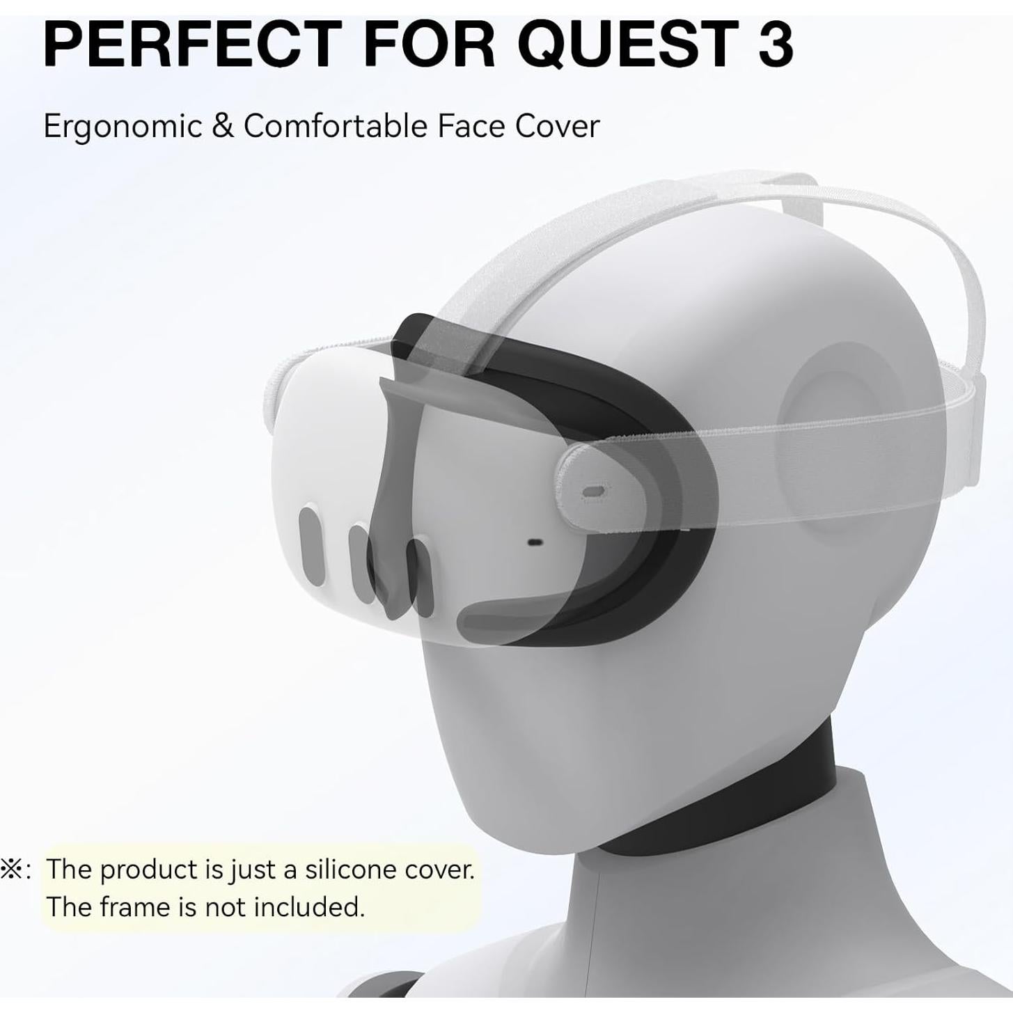 Cubierta Facial de Silicona APEXINNO para Meta Quest 3 - Comodidad y Resistencia al Sudor