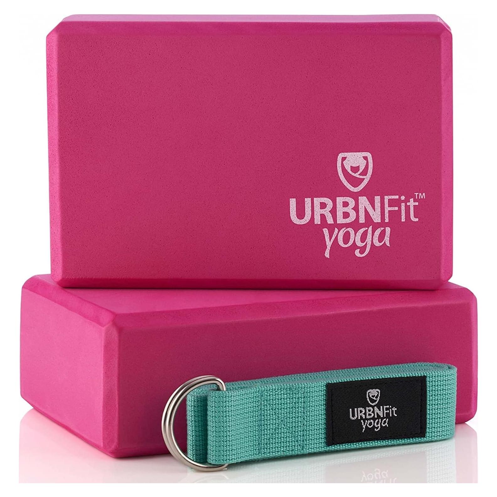 Bloques de Yoga URBNFit 2 Pack - Espuma Antideslizante Rosa