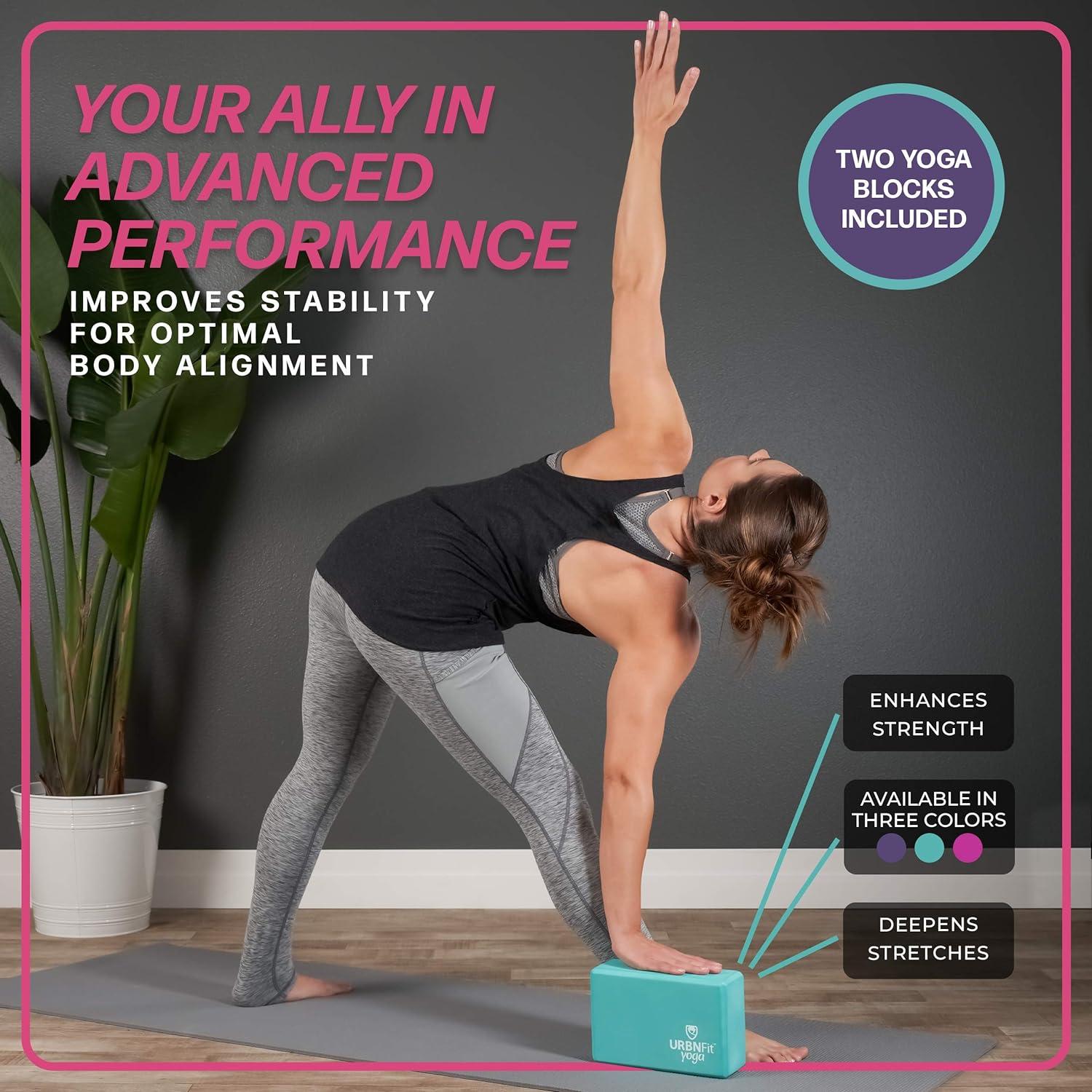 Bloques de Yoga URBNFit 2 Pack - Espuma Antideslizante Rosa