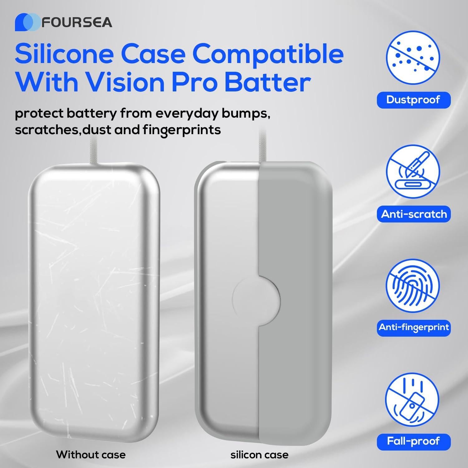Funda de Silicona para Batería Vision Pro - Gris - Foursea