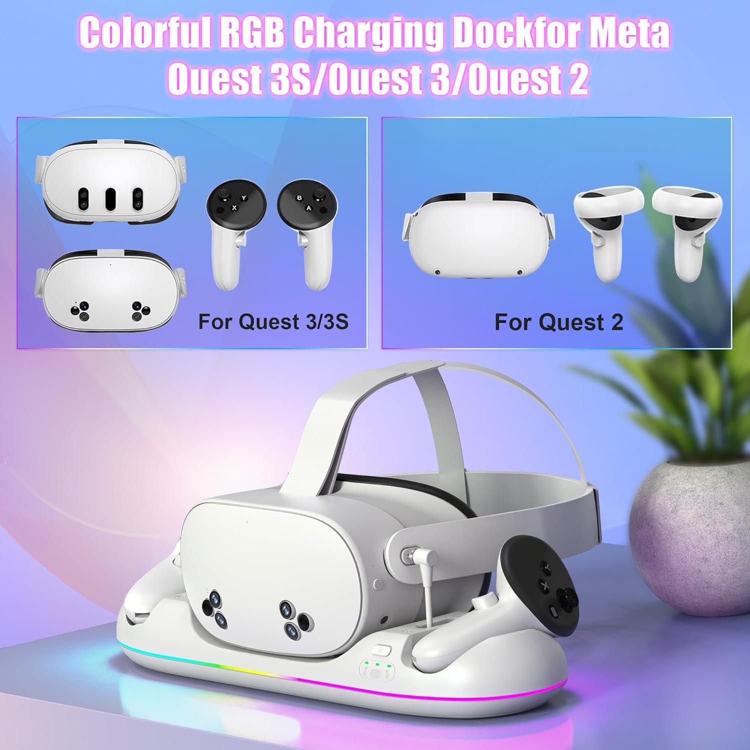 Base de Carga Magnética VZNEK Q22 para Meta Quest 3/3S/2 - 20W