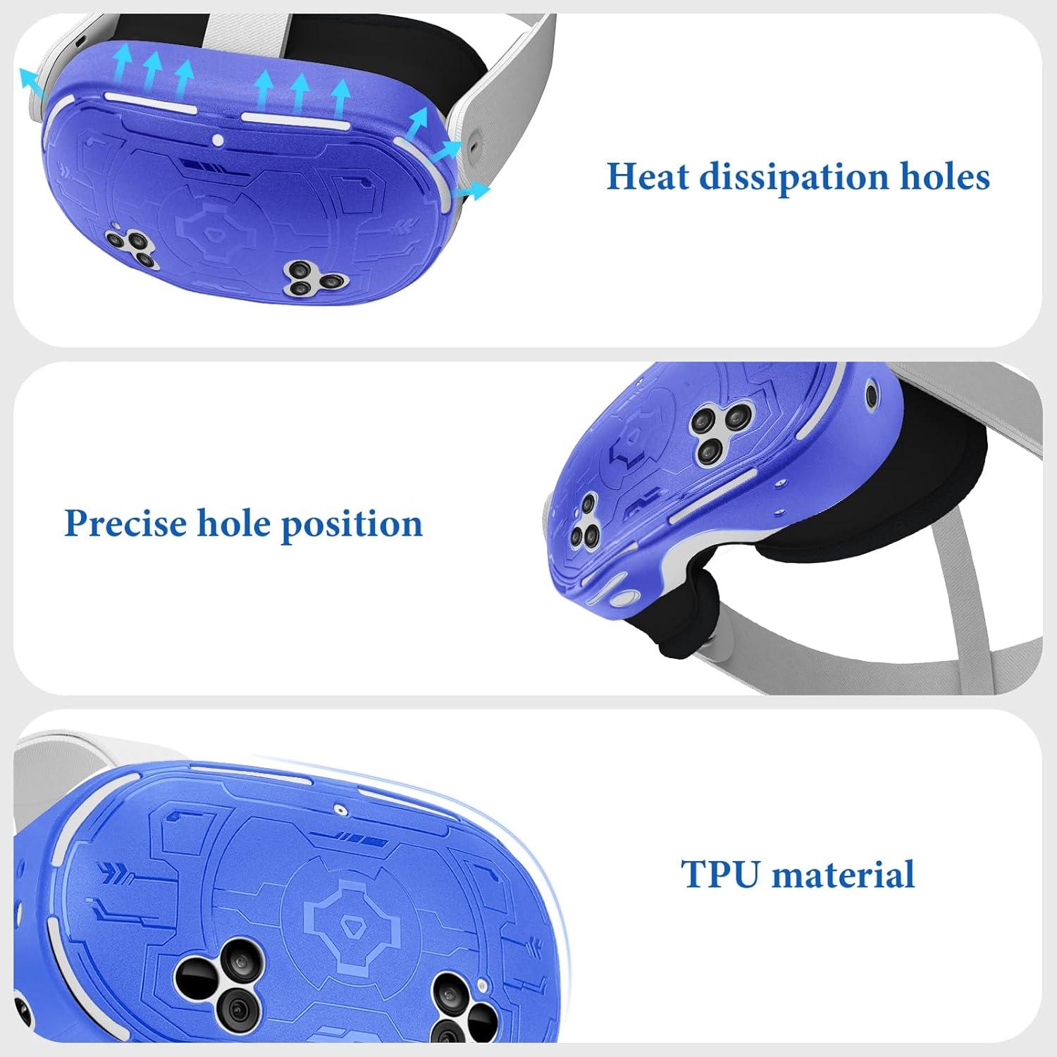 Funda Protectora Geekria para Auriculares VR Meta Q3S Azul