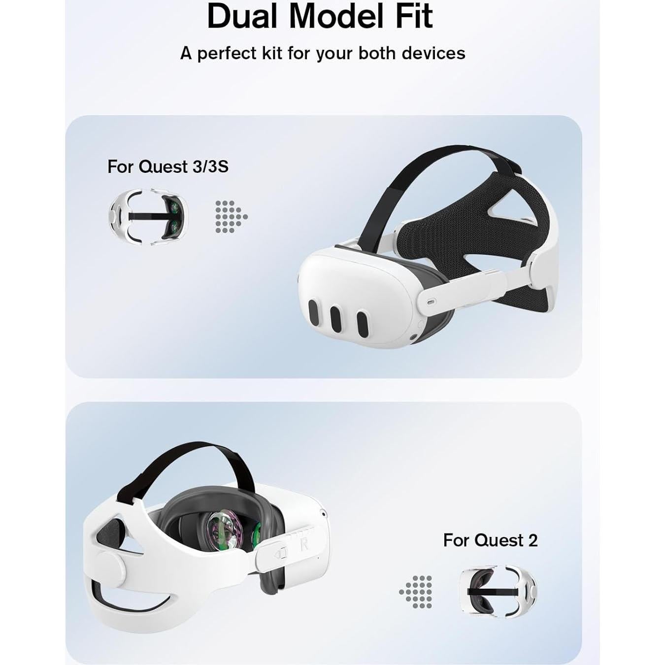 Correa Ajustable para Cabeza CNBEYOUNG Compatible con Quest 2/3