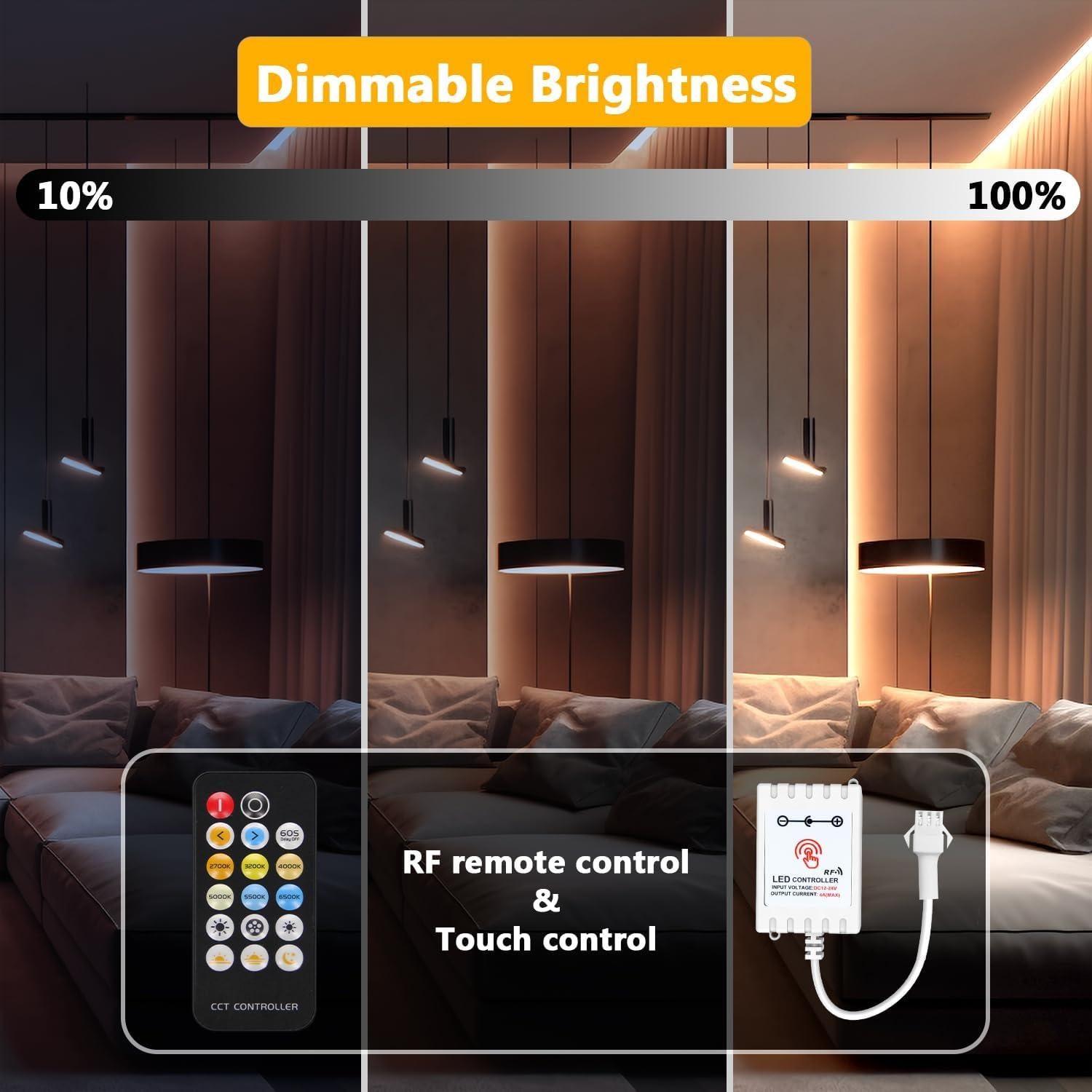 Tira LED COB 5m DAYBETTER Blanco Ajustable 2700K-6500K