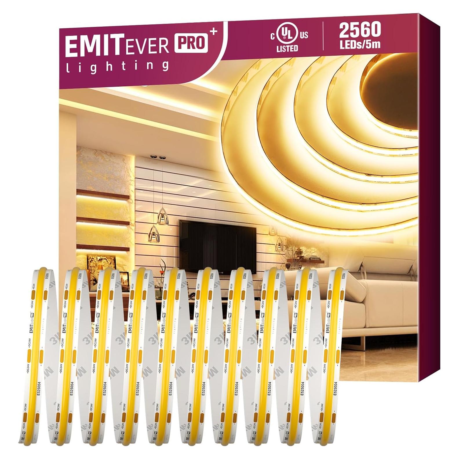 Cinta de Luz LED COB Dimmable EMITEVER 5m 3000K 24V