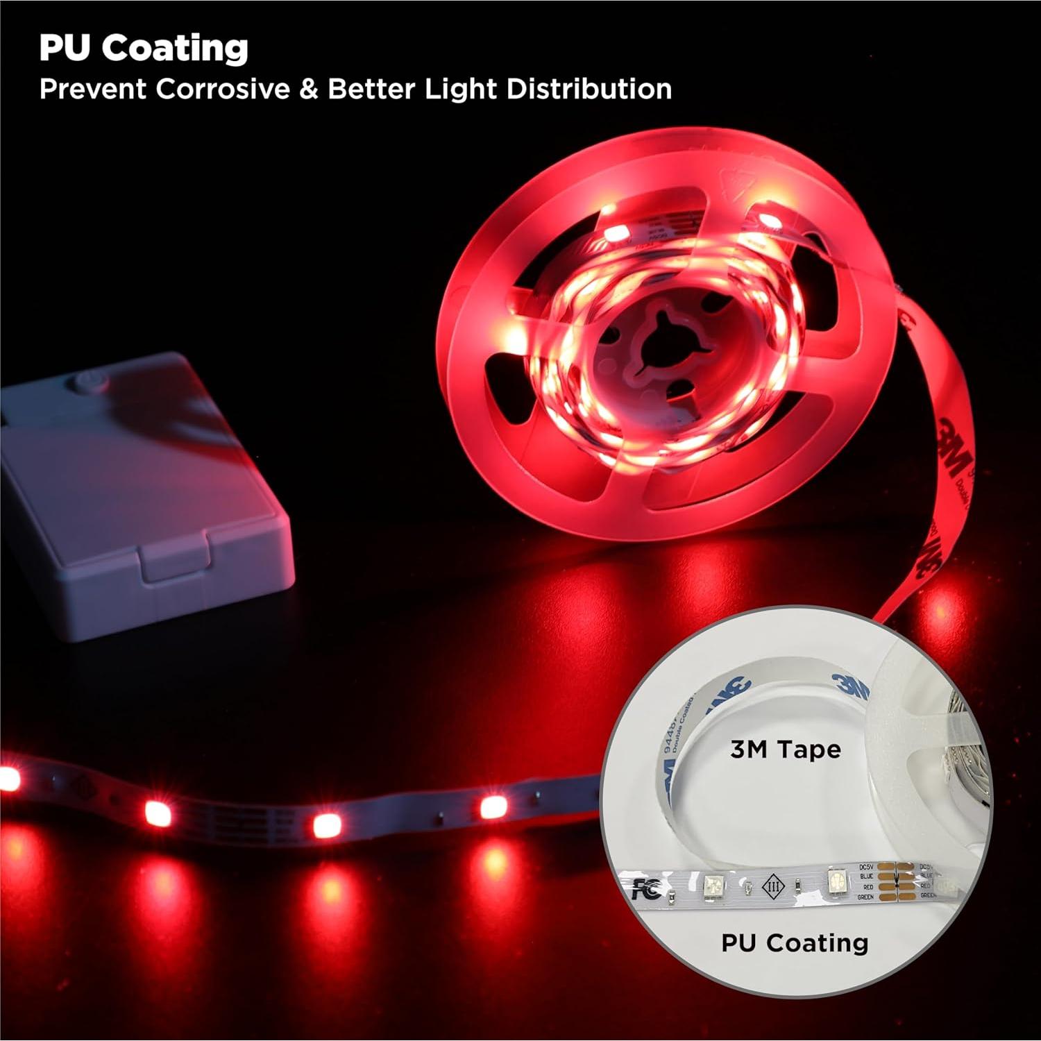 Luces de tira LED a pilas BestLuz 2m RGB con control remoto