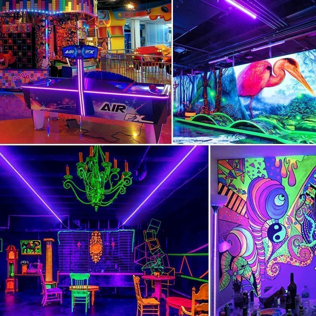 Tira de luces negras 24m THECHAM con control remoto 1440 LEDs