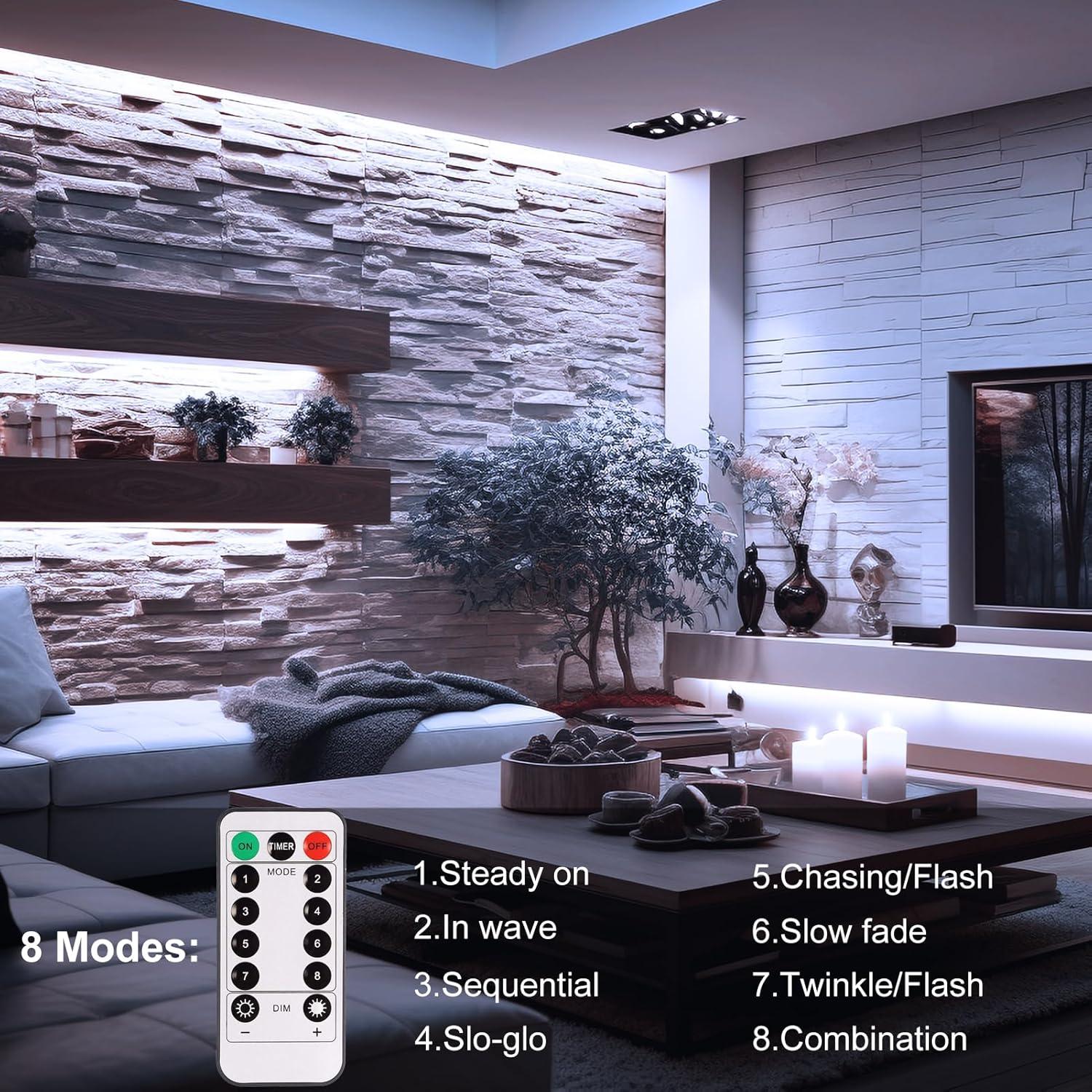 Luces de tira LED Echosari 2.99m a batería impermeables