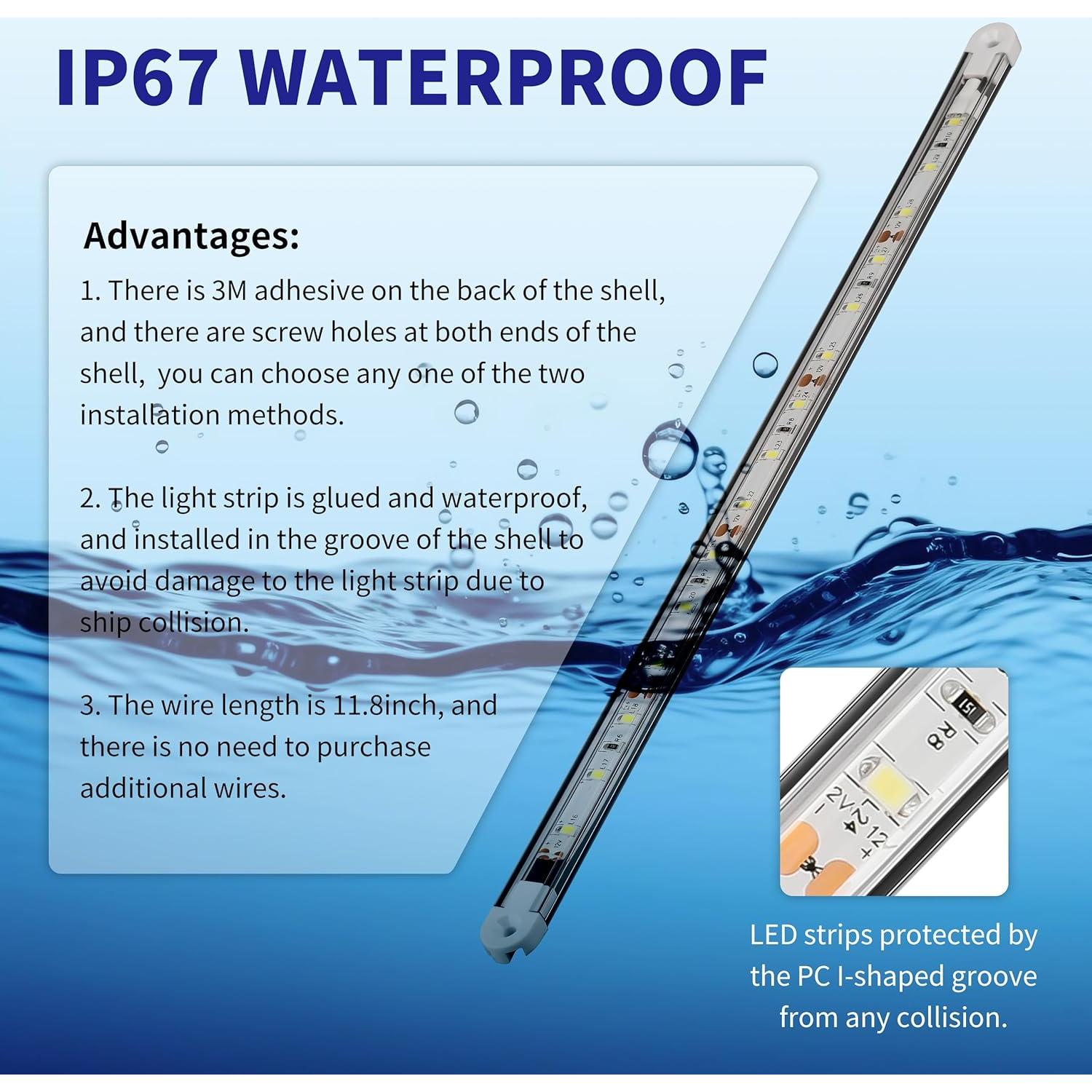 Luces LED marinas RVZONE Boatlight01 4 piezas 12V IP67