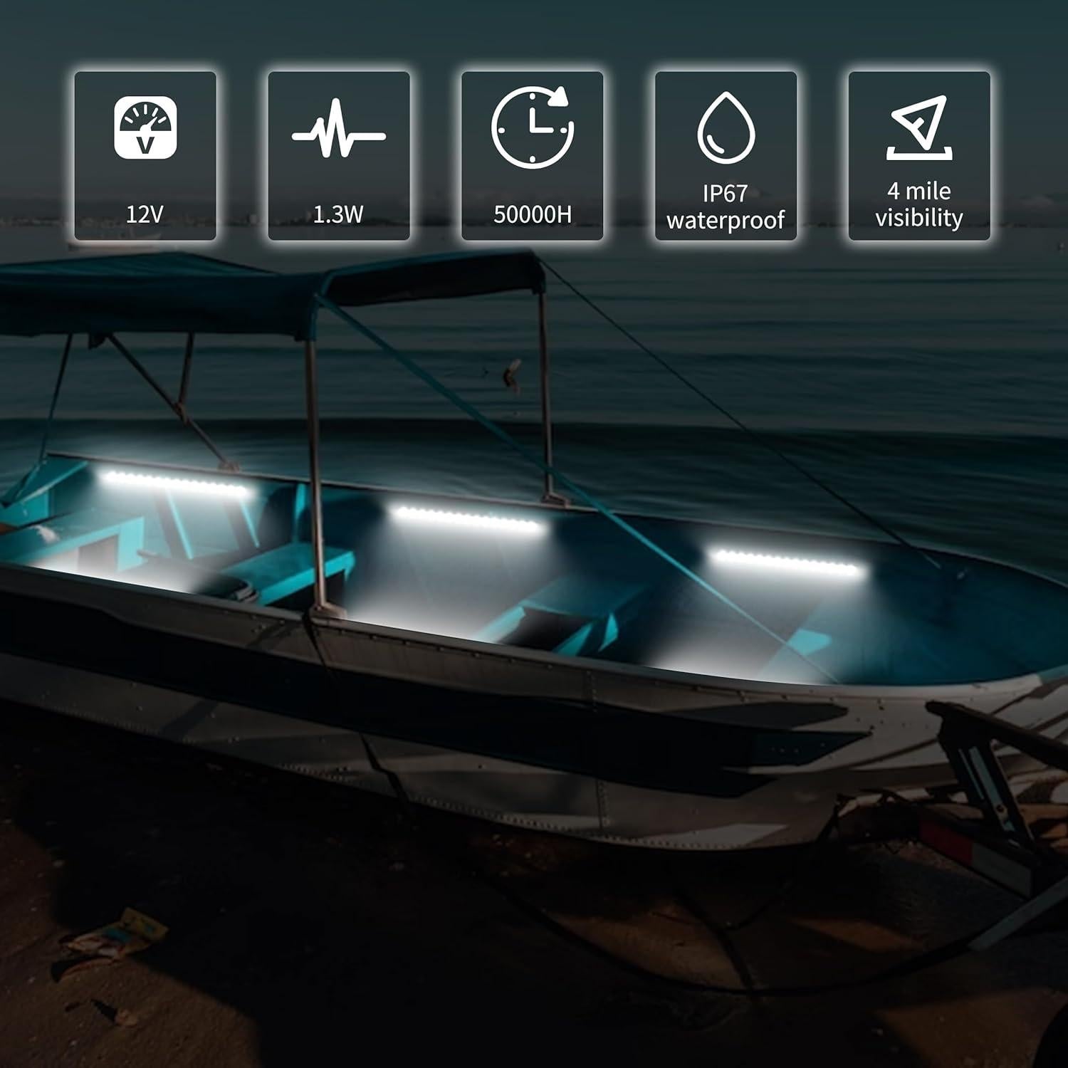 Luces LED marinas RVZONE Boatlight01 4 piezas 12V IP67