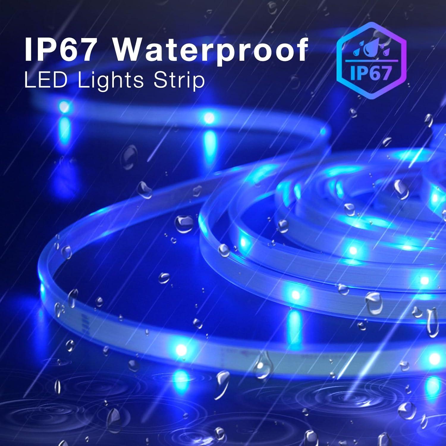 Luces LED de Tira Exterior DAYBETTER 30.48m IP67 Control Remoto