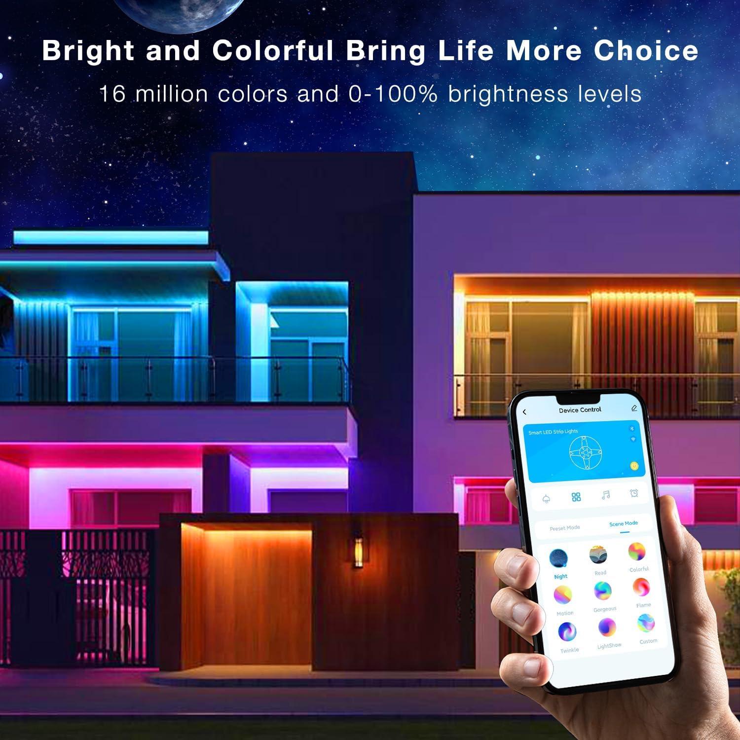 Luces LED de Tira Exterior DAYBETTER 30.48m IP67 Control Remoto