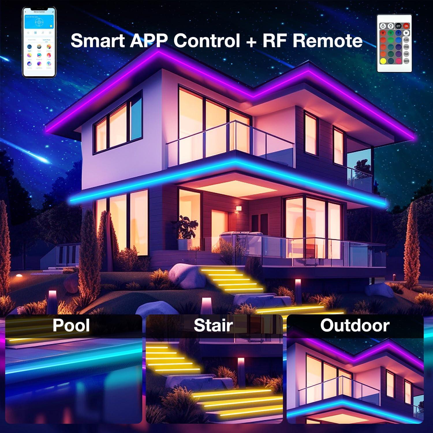 Luces LED de Tira Exterior DAYBETTER 30.48m IP67 Control Remoto