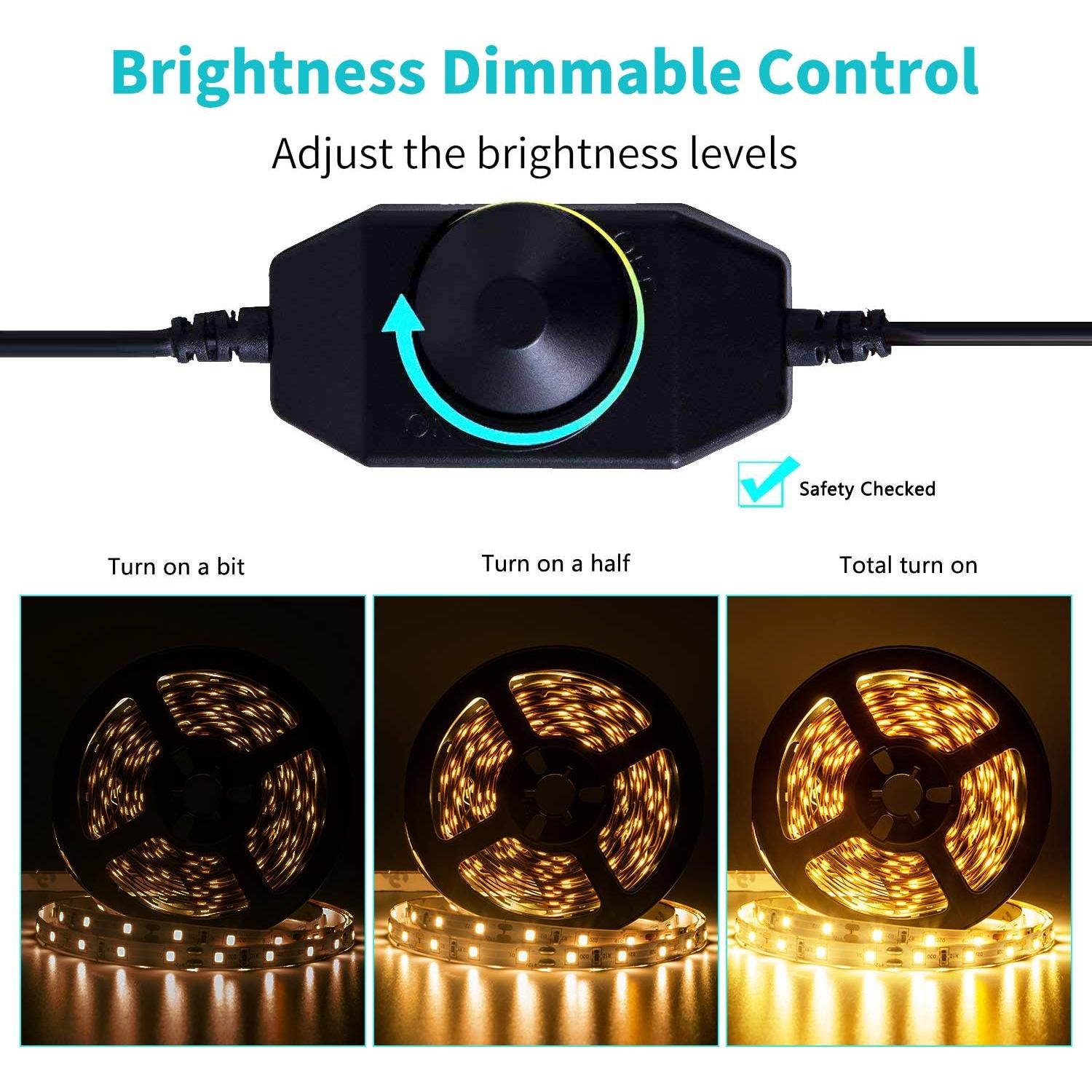 Tira LED 12V 40 pies JUNWEN blanca cálida regulable 720 LEDs