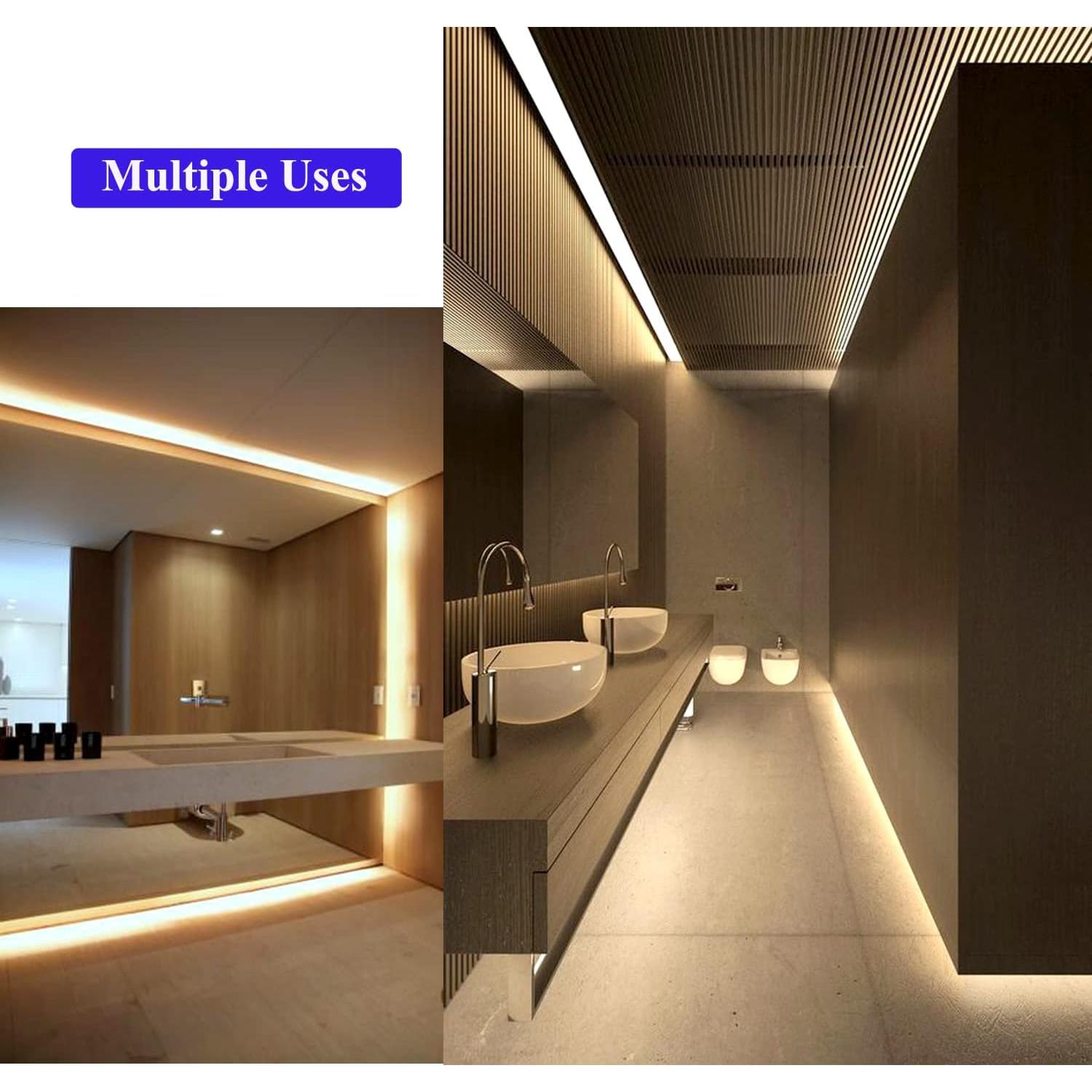 Tira LED 12V 40 pies JUNWEN blanca cálida regulable 720 LEDs