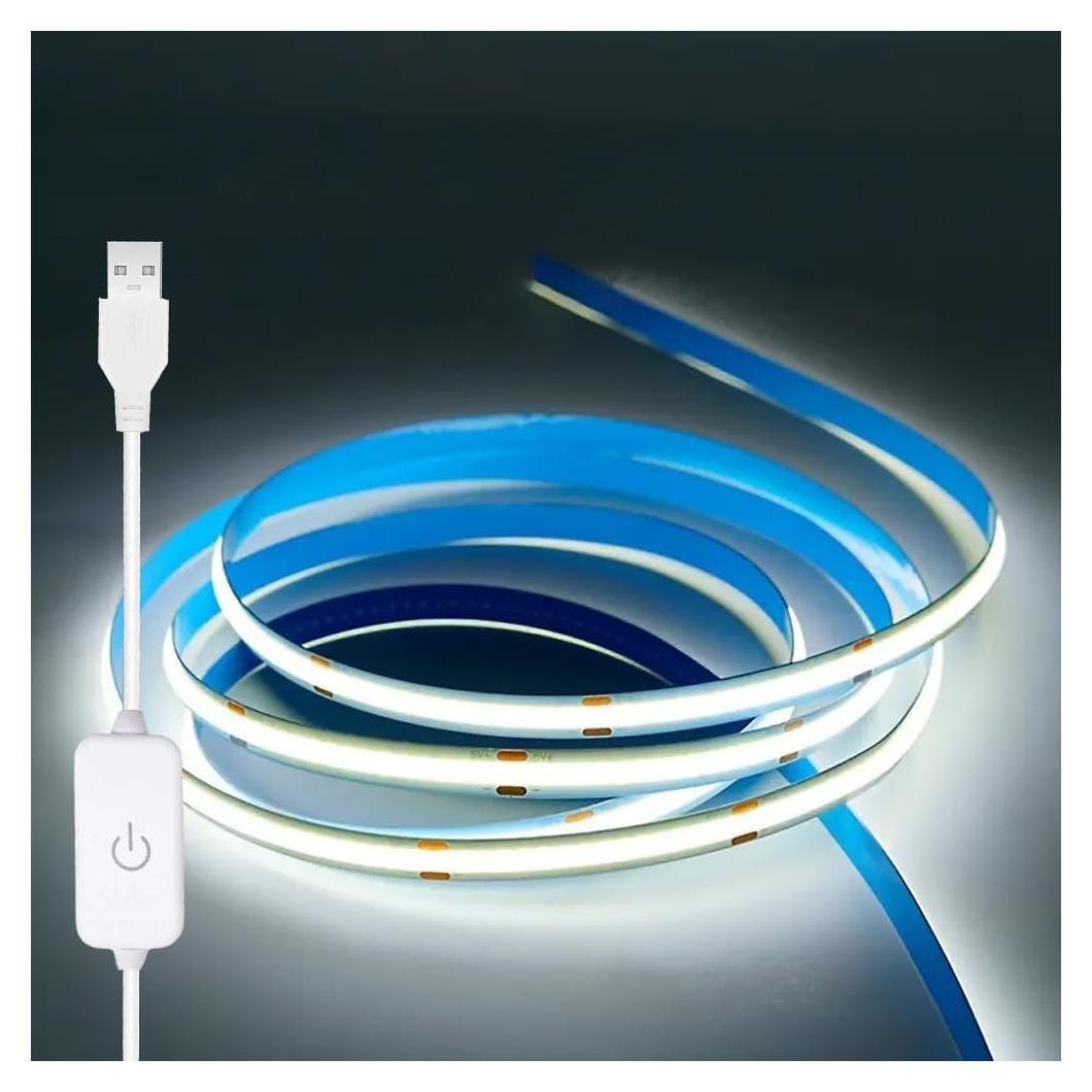 Tira de luz LED COB 1 metro XZKJ USB regulable blanca