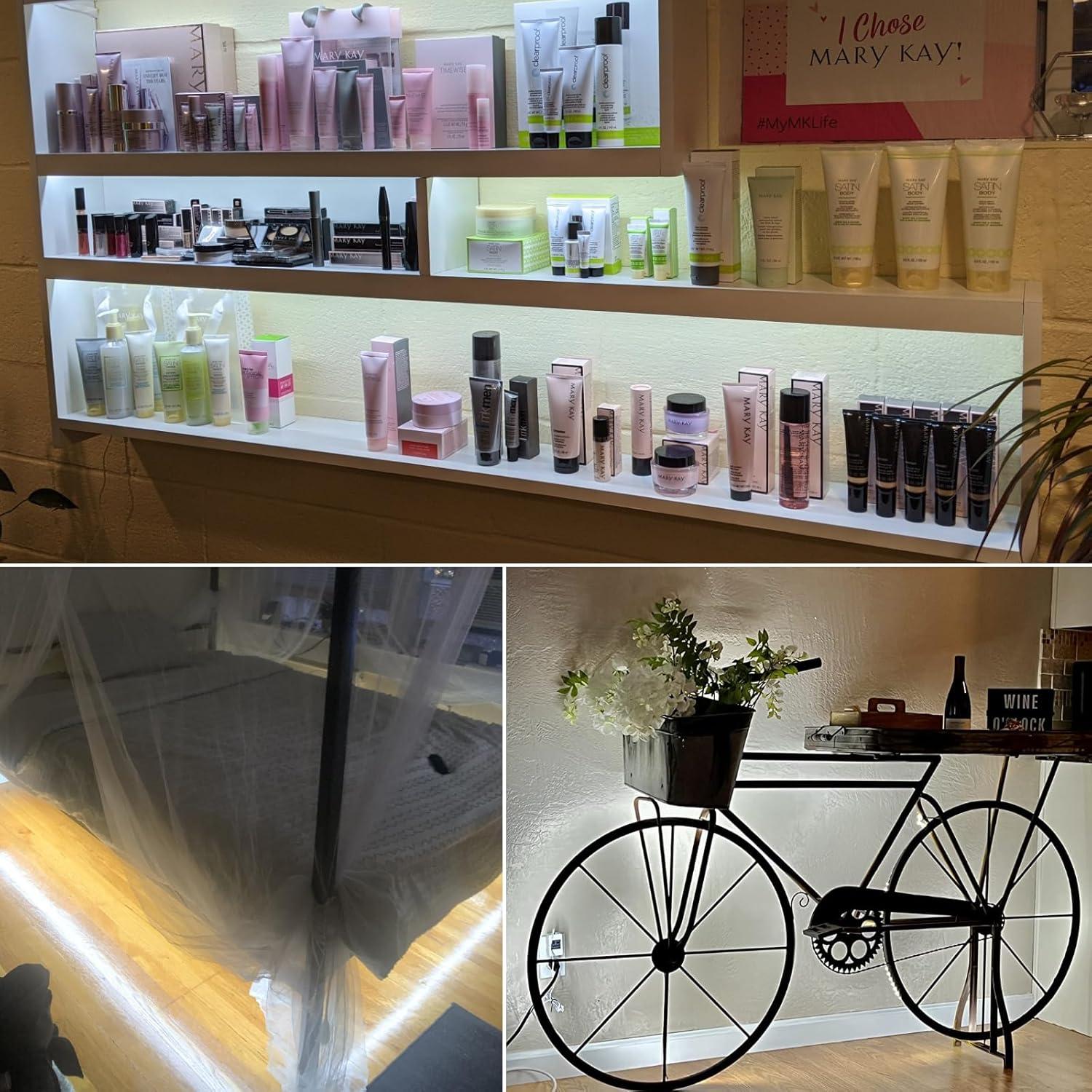 Luces de tira LED a pilas JUNWEN 4m 240 LEDs blanco diurno