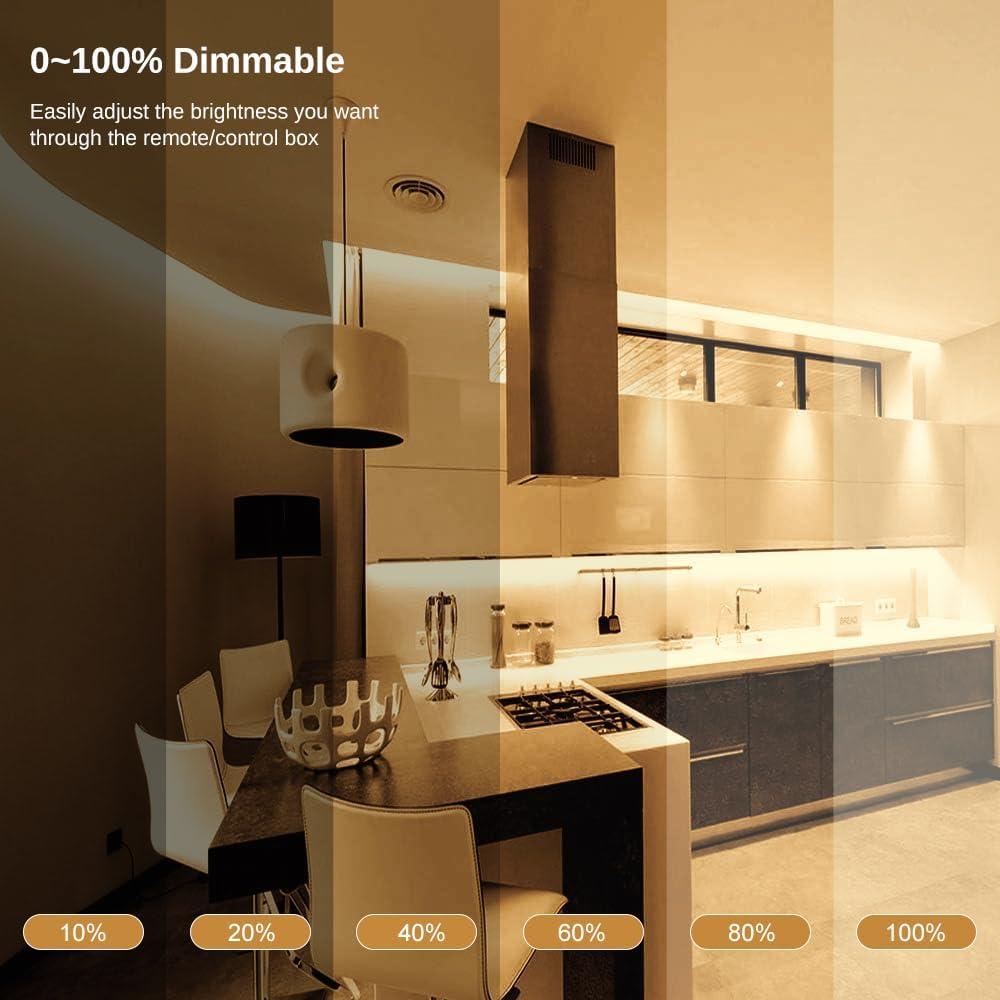 Tira de luz LED COB 10m 3000K regulable con control remoto