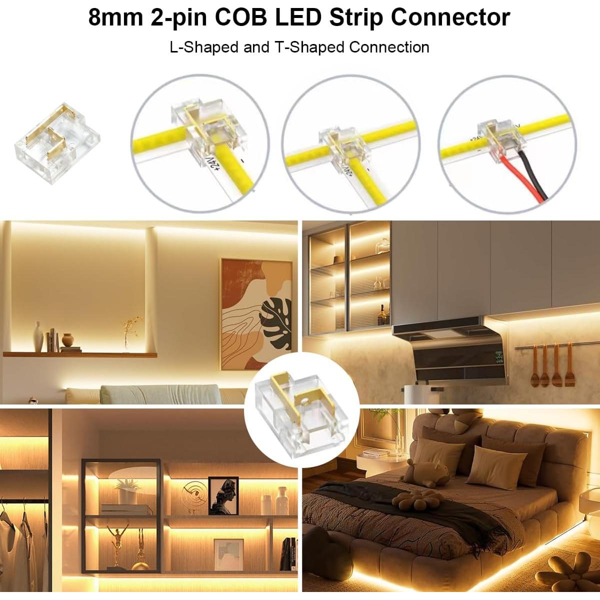 Tira de luz LED COB 10m 3000K regulable con control remoto