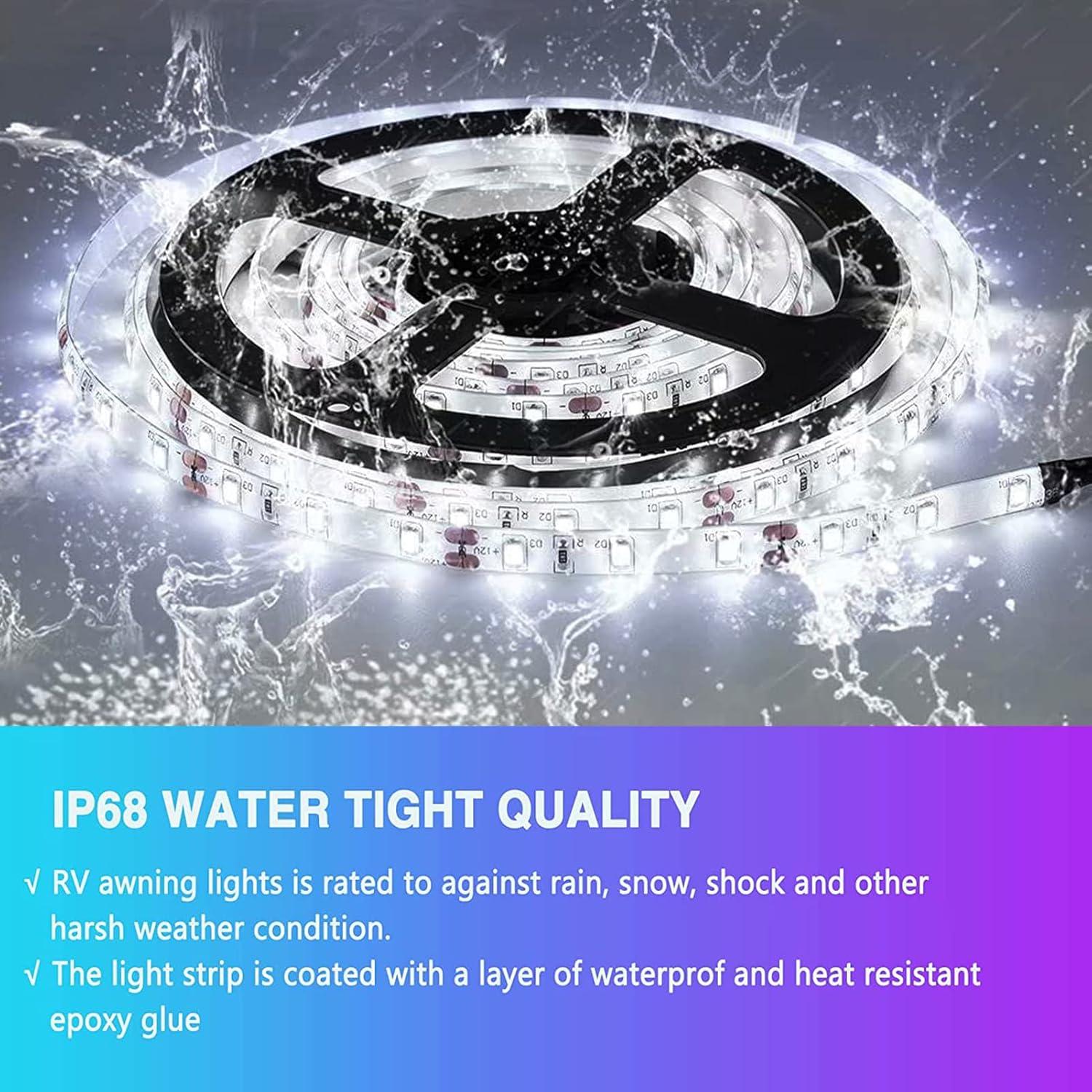 Luces LED de Toldo RV EXCELFU 20FT 12V RGB Impermeables