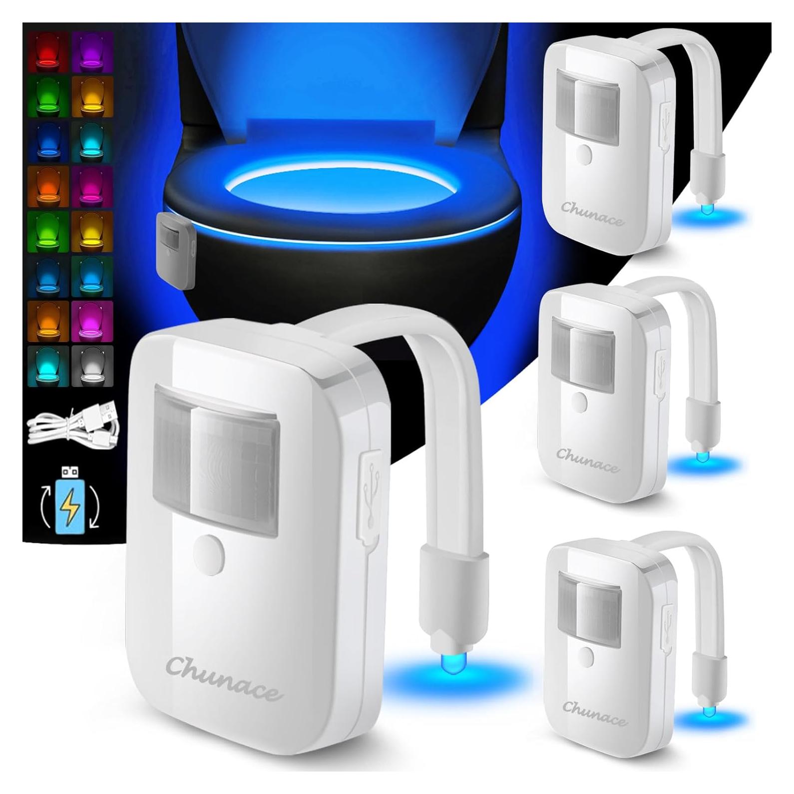 Luz Nocturna LED Recargable Chunace 4 Pack con Sensor de Movimiento