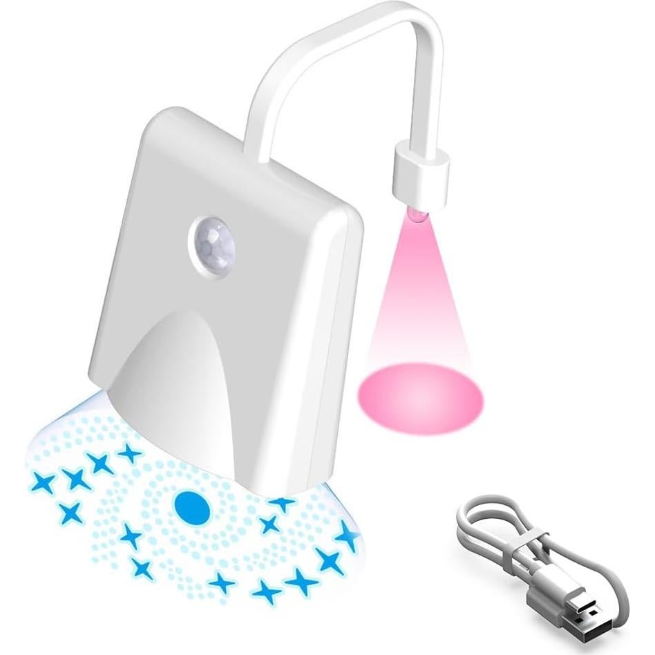 AVEKI Toilet Night Lights, Motion Activated LED Light 16 Colors Changing Night Light Motion Sensor with Projection Light, Rechargable Toilet Bowl Light for Bathroom Decor Funny Gift (1 Pack)