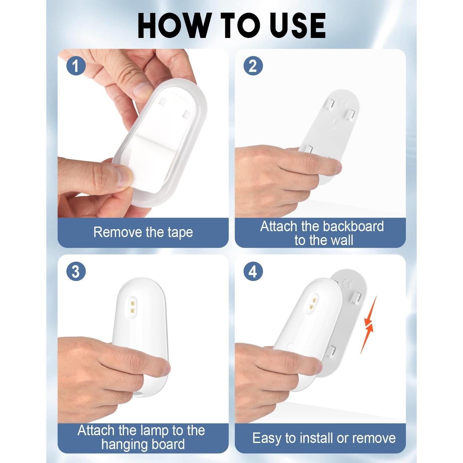 Luz Nocturna LED LAVAED con Sensor de Movimiento 1800mAh